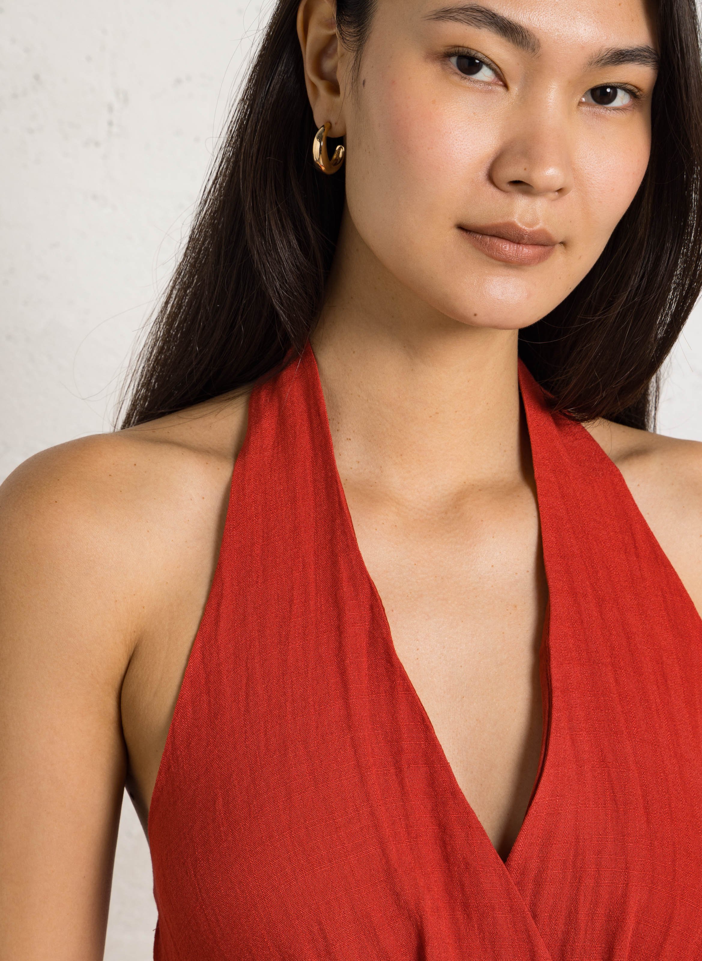 Robe midi évasée avec ceinture LA PETITE ETOILE Rouge