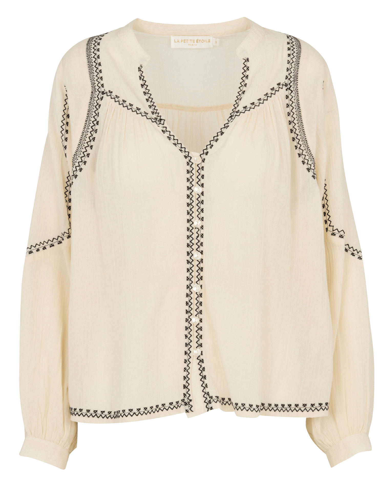 Blouse col V en coton LA PETITE ETOILE Blanc