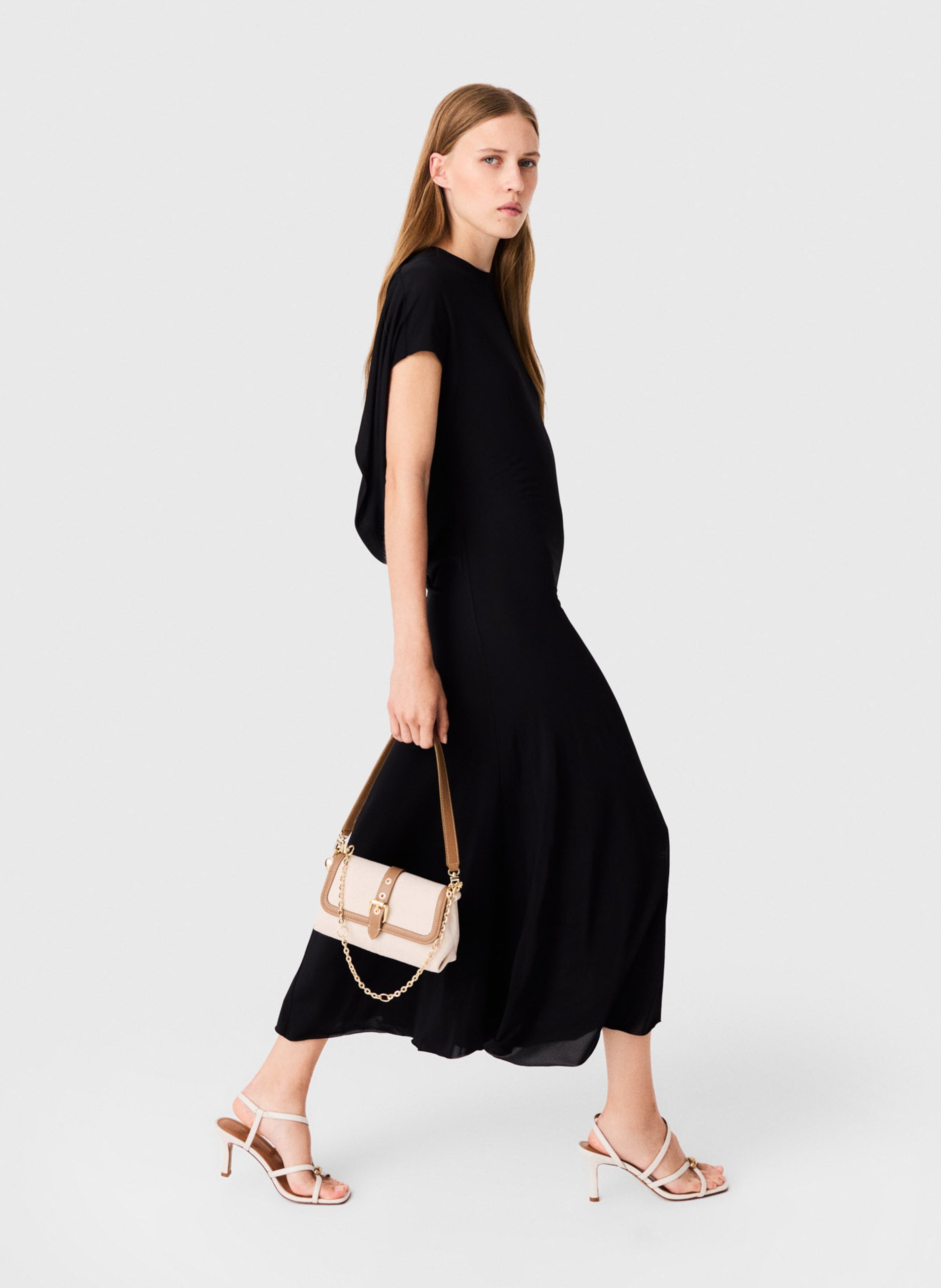 Robe longue fluide à découpe dos MAJE Noir