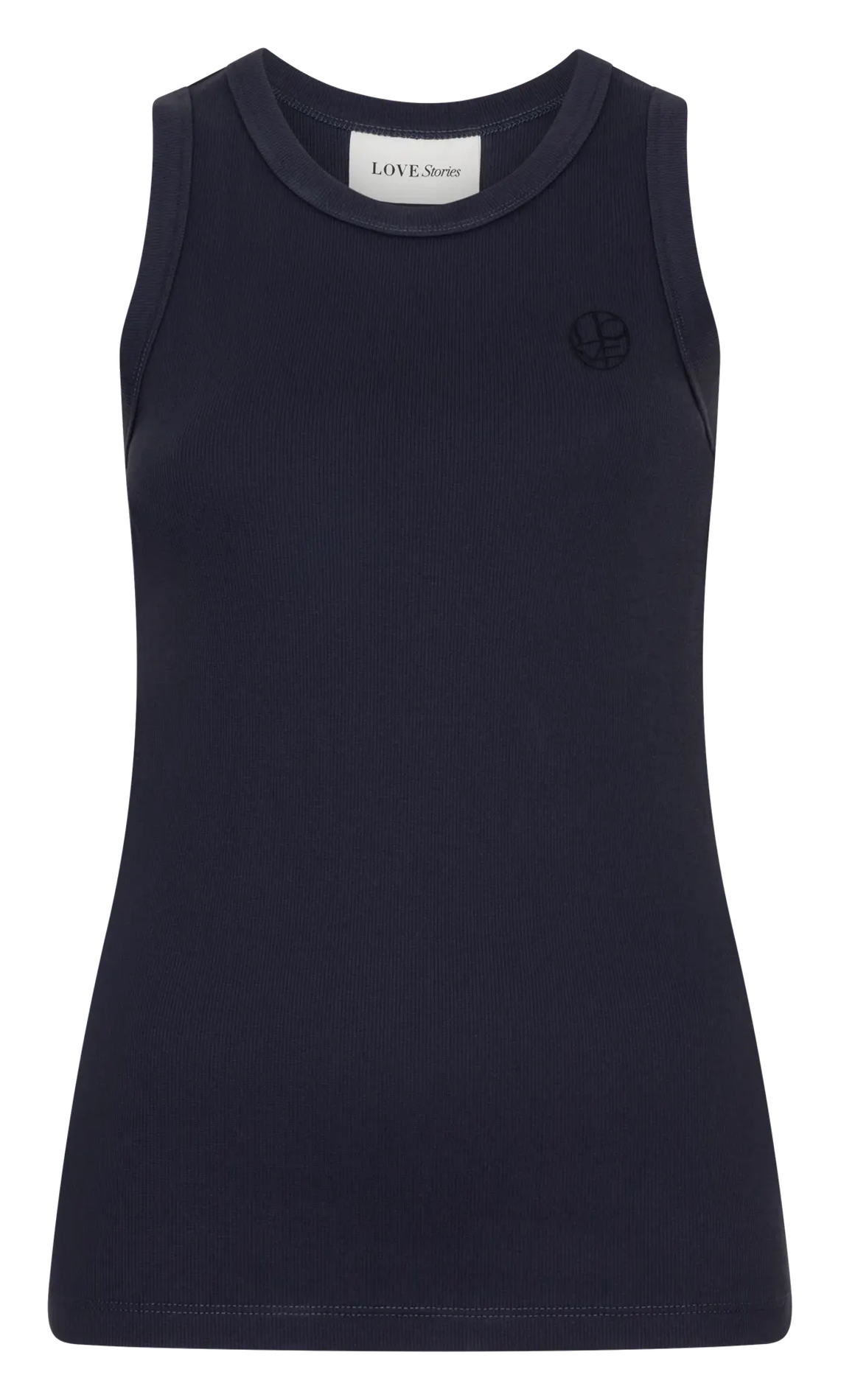 Geripptes einfarbiges Tanktop LOVE STORIES Blau