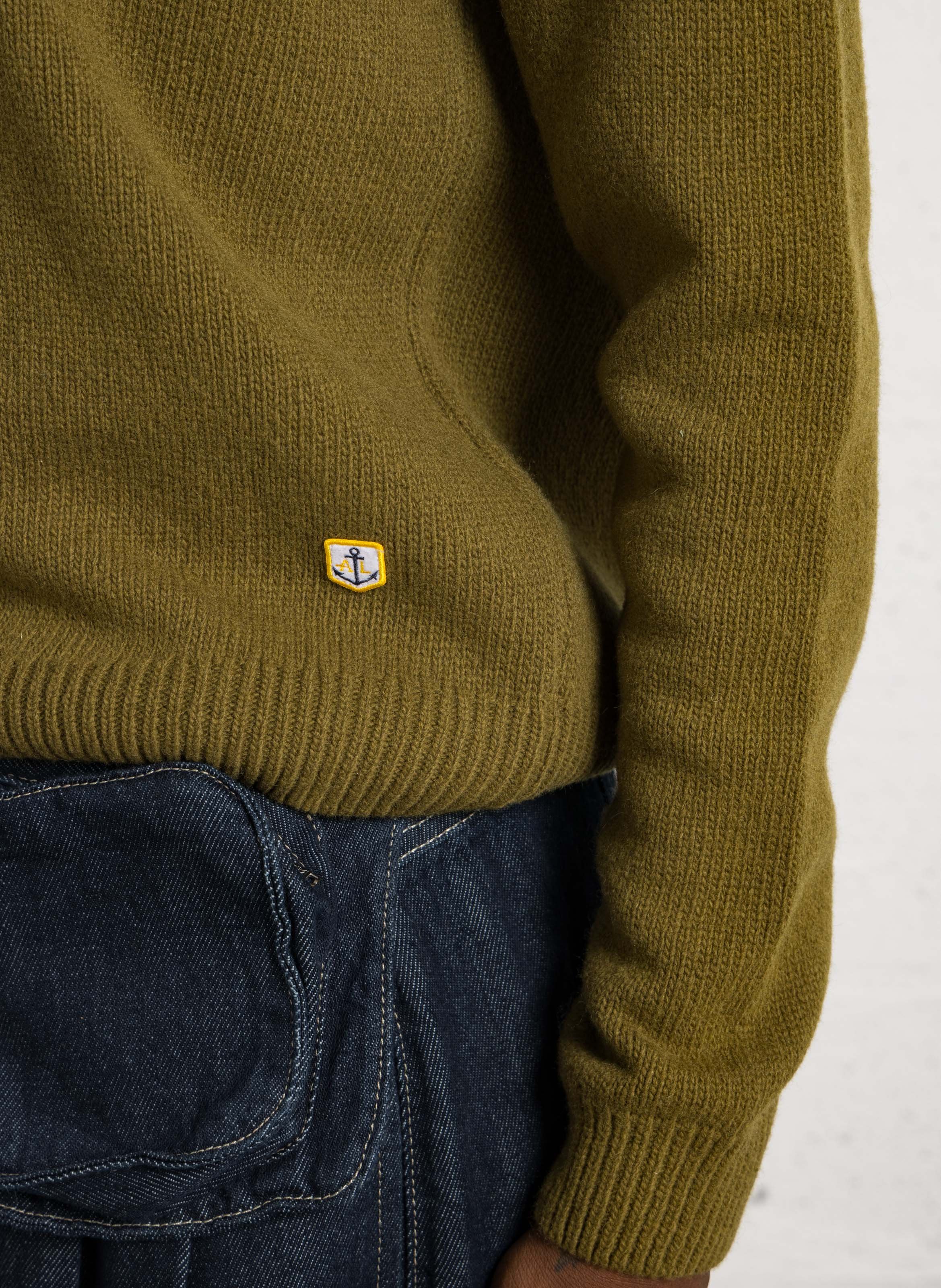 Straight round neck wool blend sweater ARMOR LUX Green