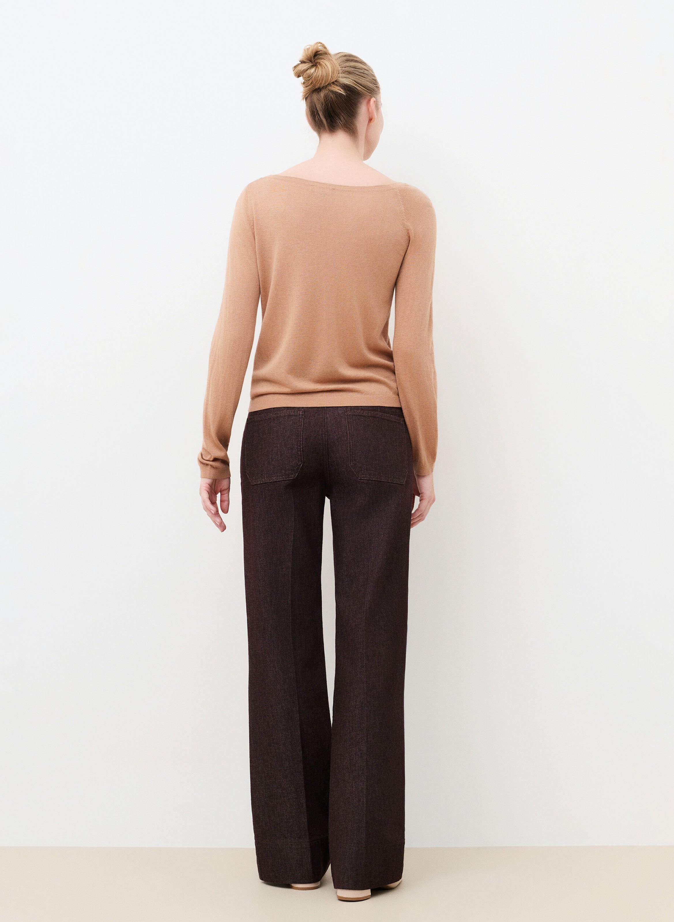 Pullover mit asymmetrischem Kragen aus Wollmischung CAROLL Braun