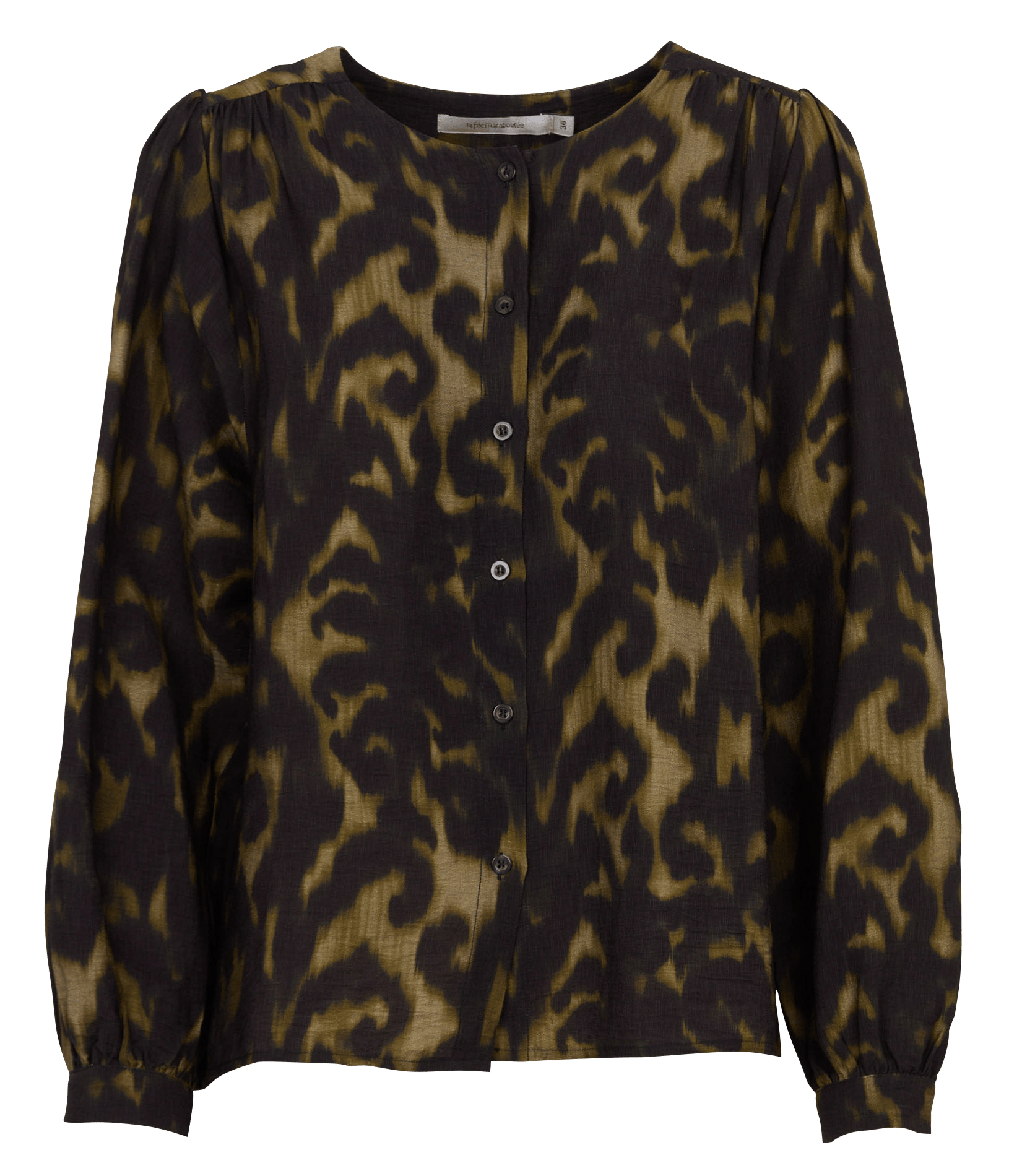 Blouse droite col rond à imprimé animal LA FEE MARABOUTEE Vert