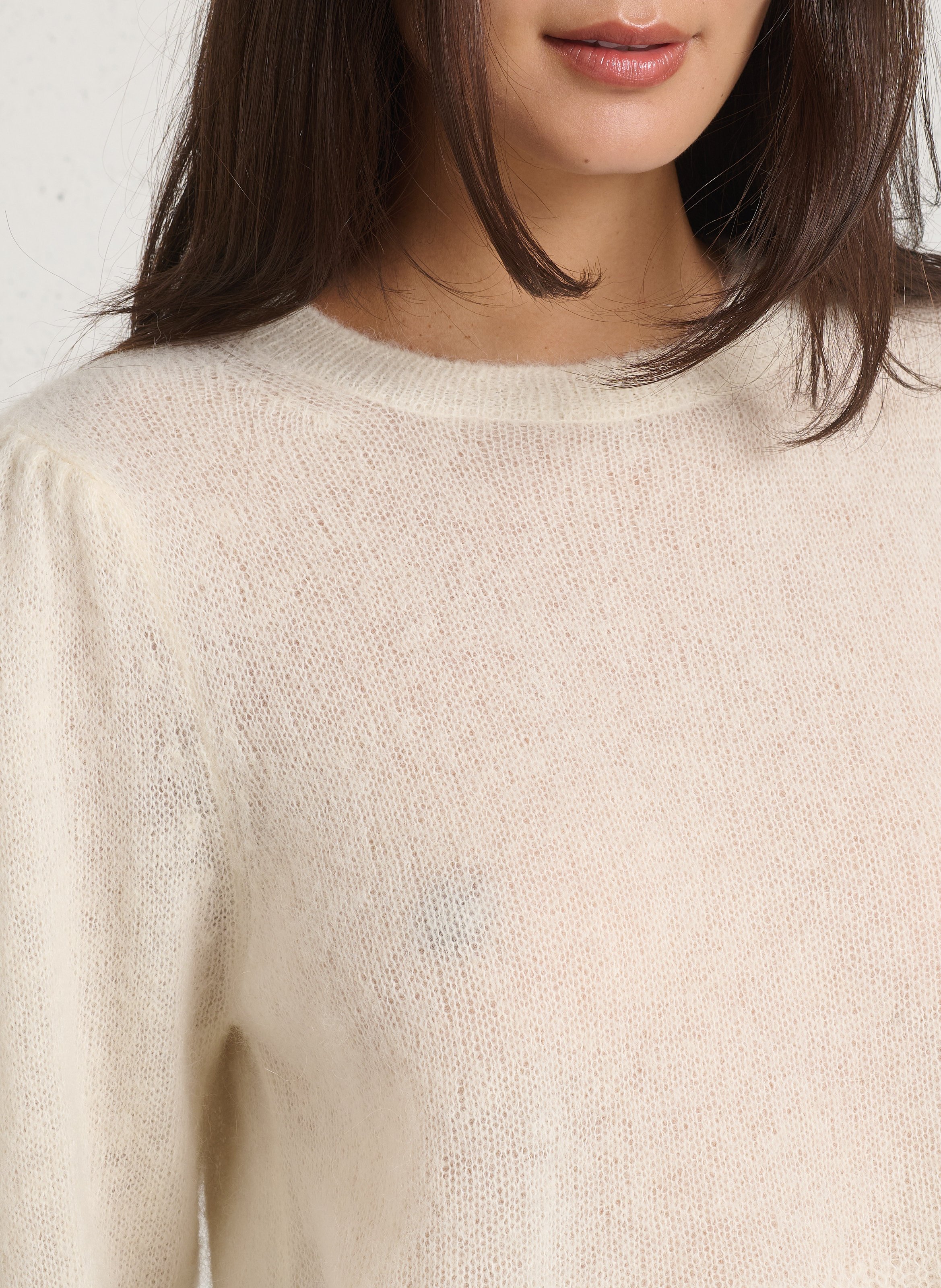 Flared wool blend sweater DES PETITS HAUTS Beige