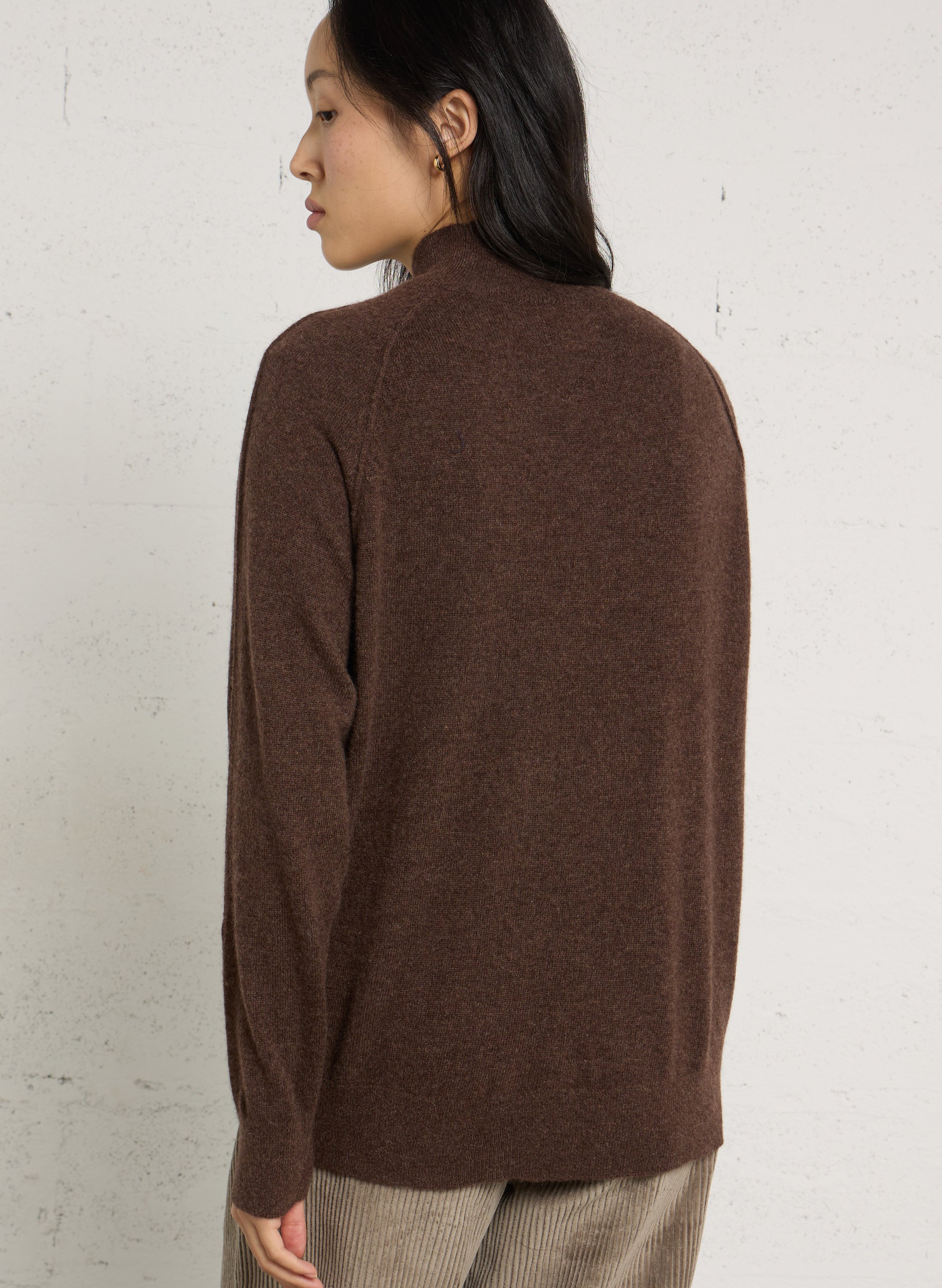 Pull ample col montant en cachemire MAISON 123 Marron