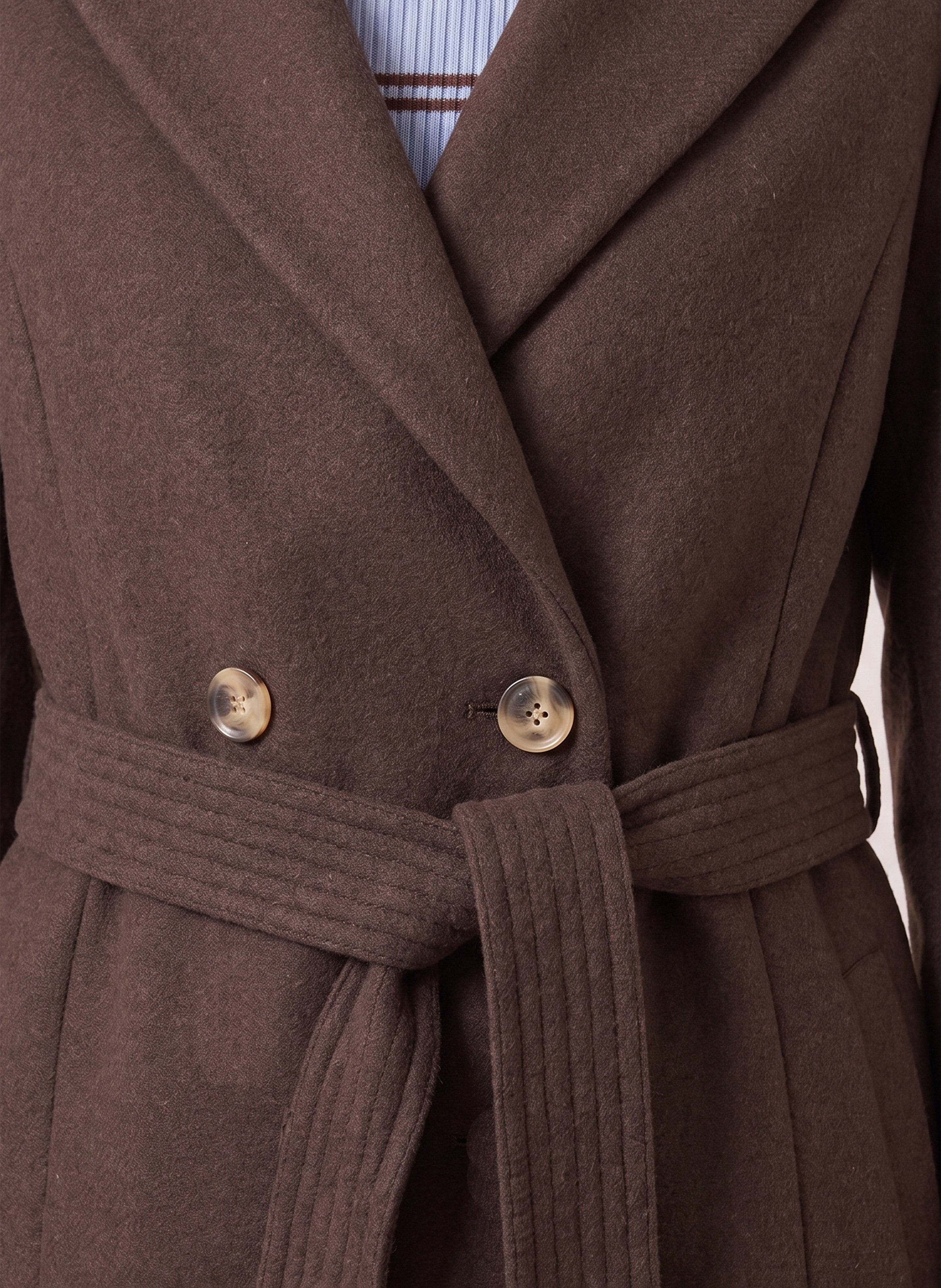 Straight belted coat in a wool blend KOOKAI Brown