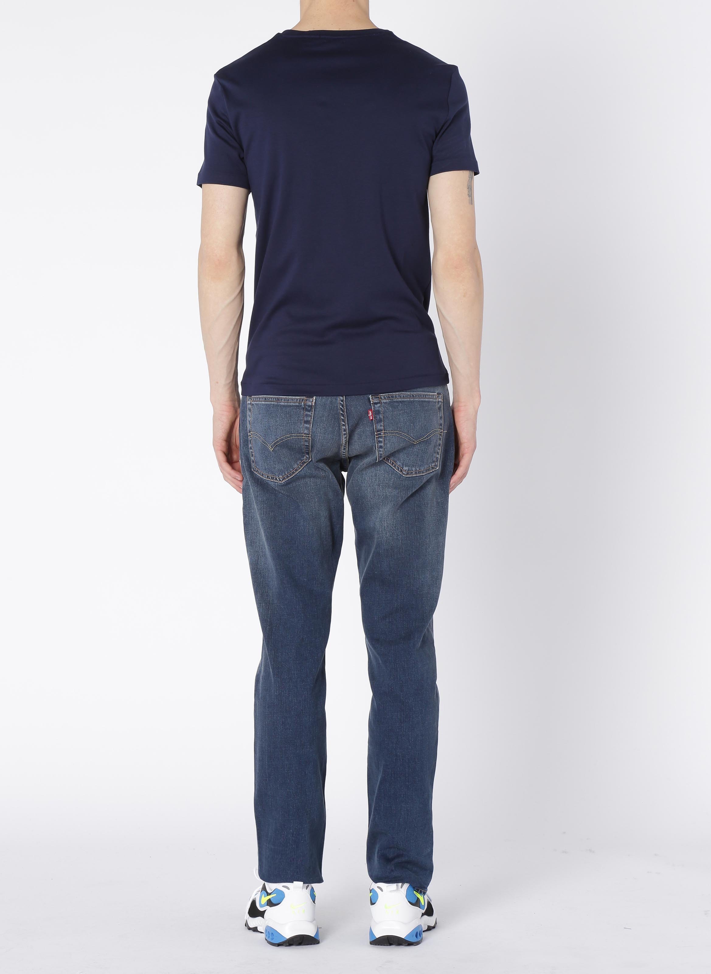 Tee-shirt col rond slim-fit en coton pima avec Pony Player POLO RALPH LAUREN Bleu