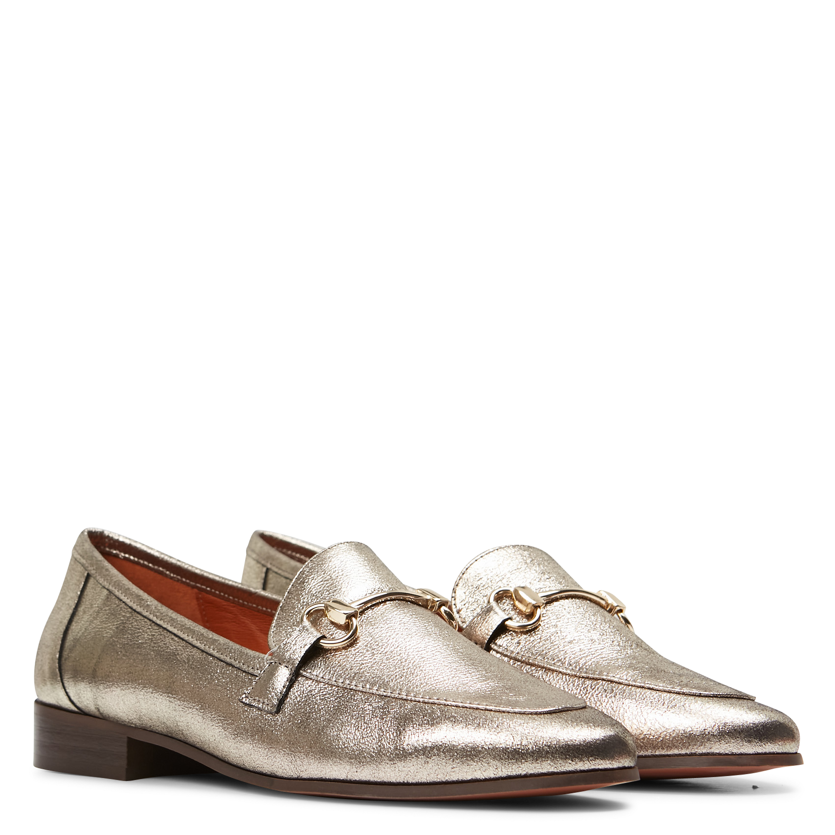 Metallic leather loafers MAISON TOUFET Golden