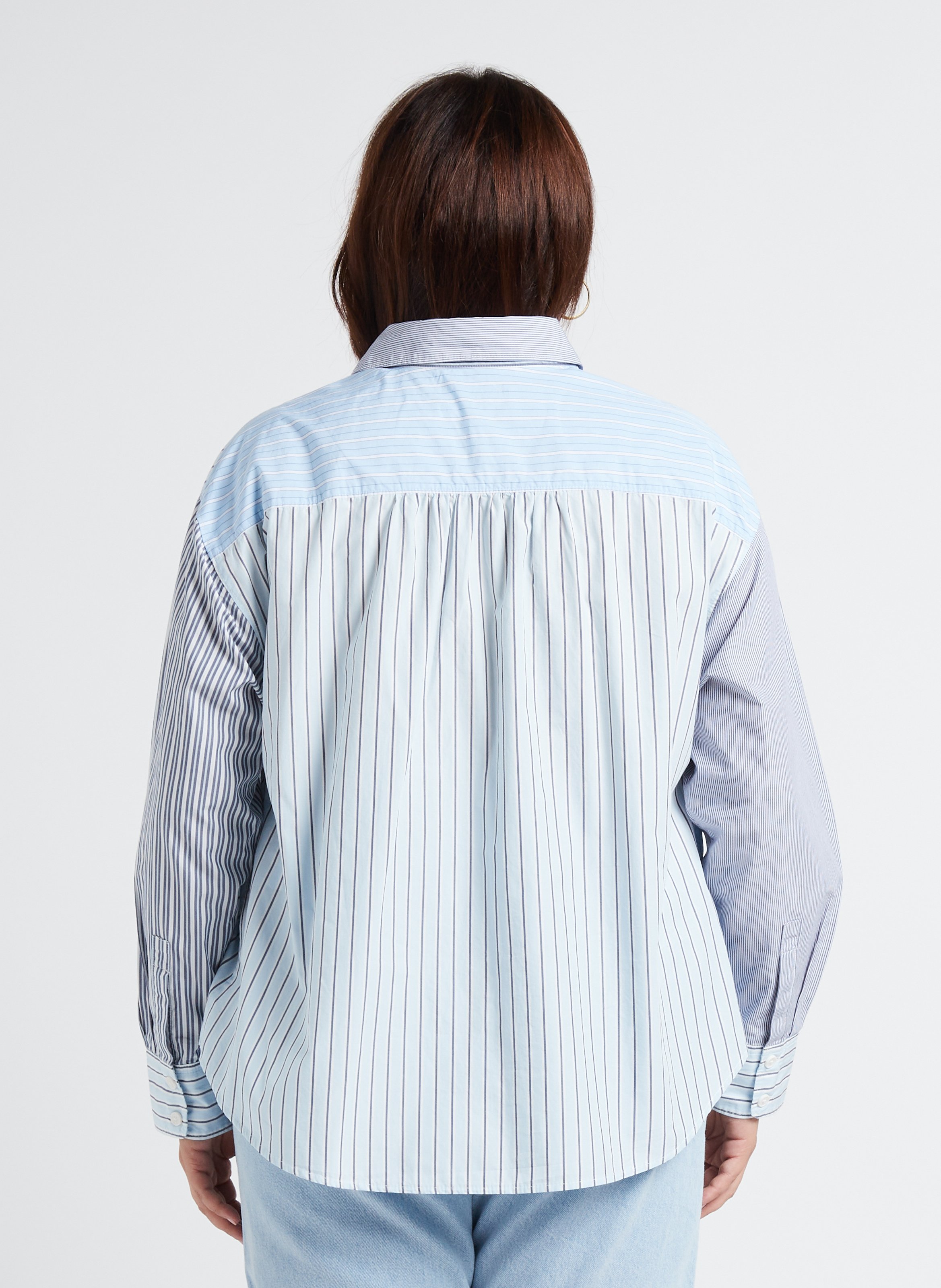 Katoenen blouse met klassieke kraag en patchworkpatroon LEVI'S Blauw