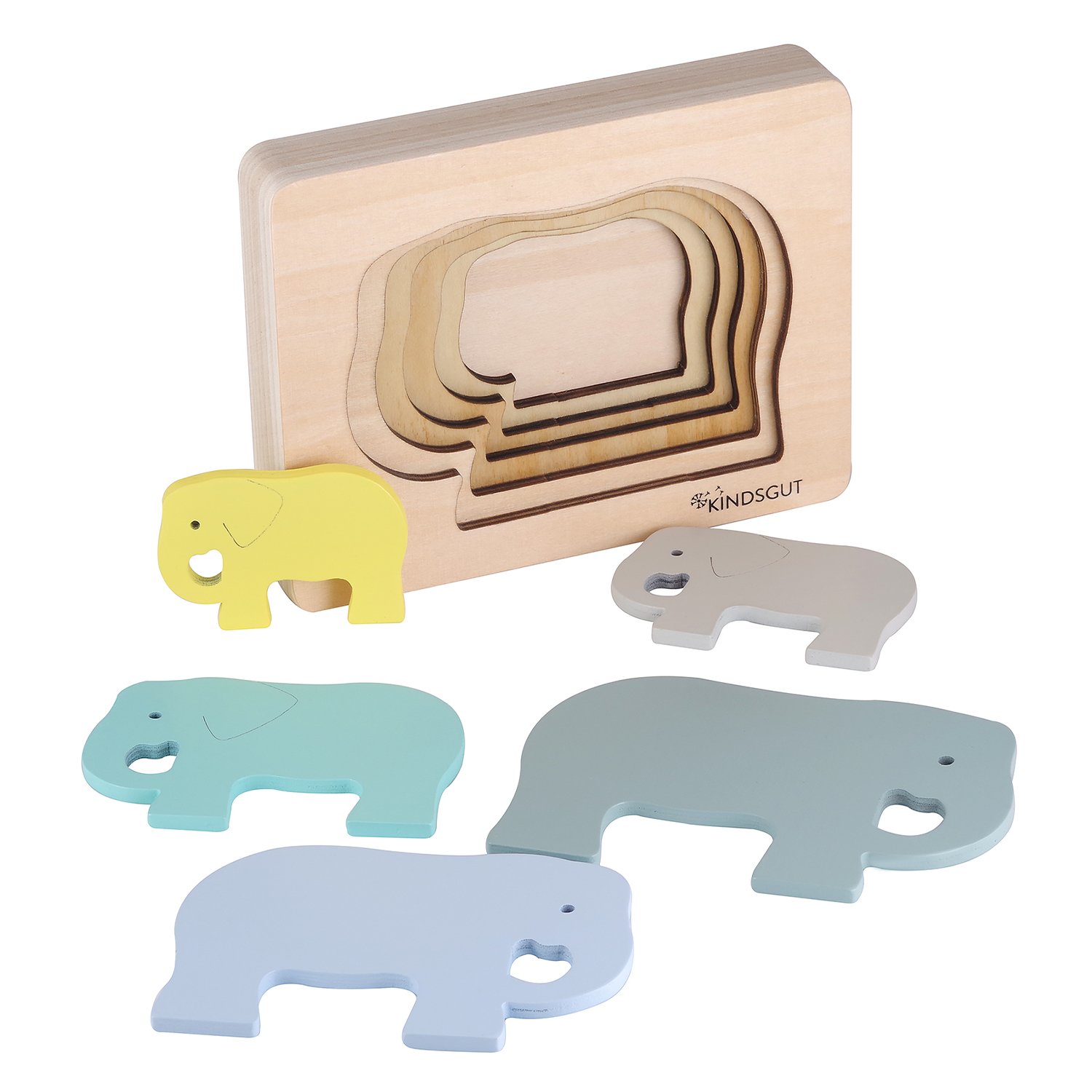 Wooden rabbit puzzle KINDSGUT Multicolored