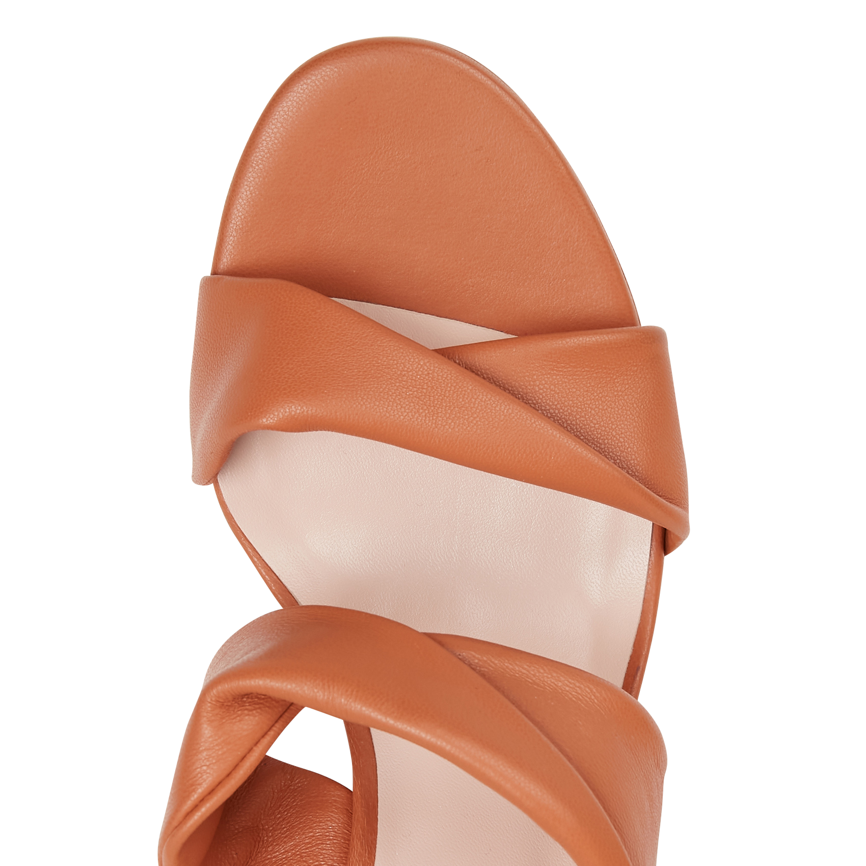 Mules à brides pliées et talon haut en cuir MI/MAI Marron