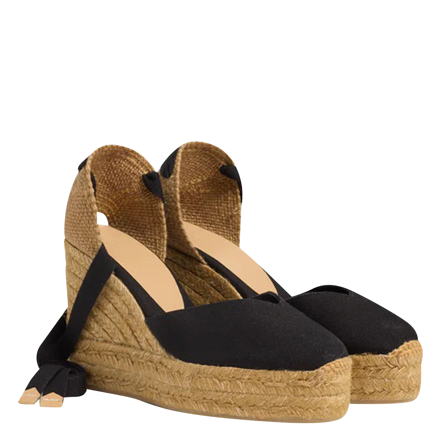 Espadrilles compensées en coton CASTANER Noir