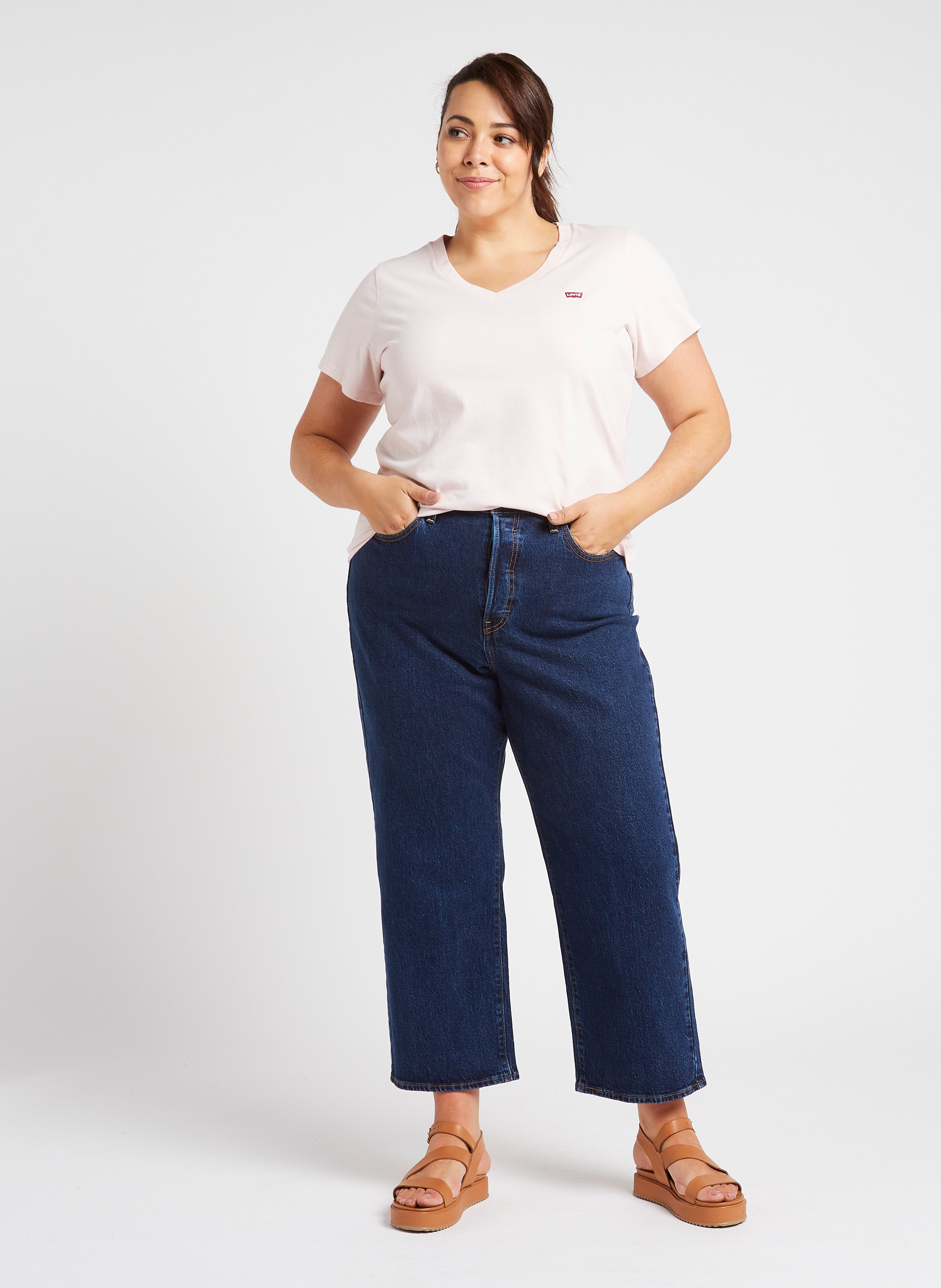 Cotton-blend straight-leg jeans LEVI&#039;S Blue