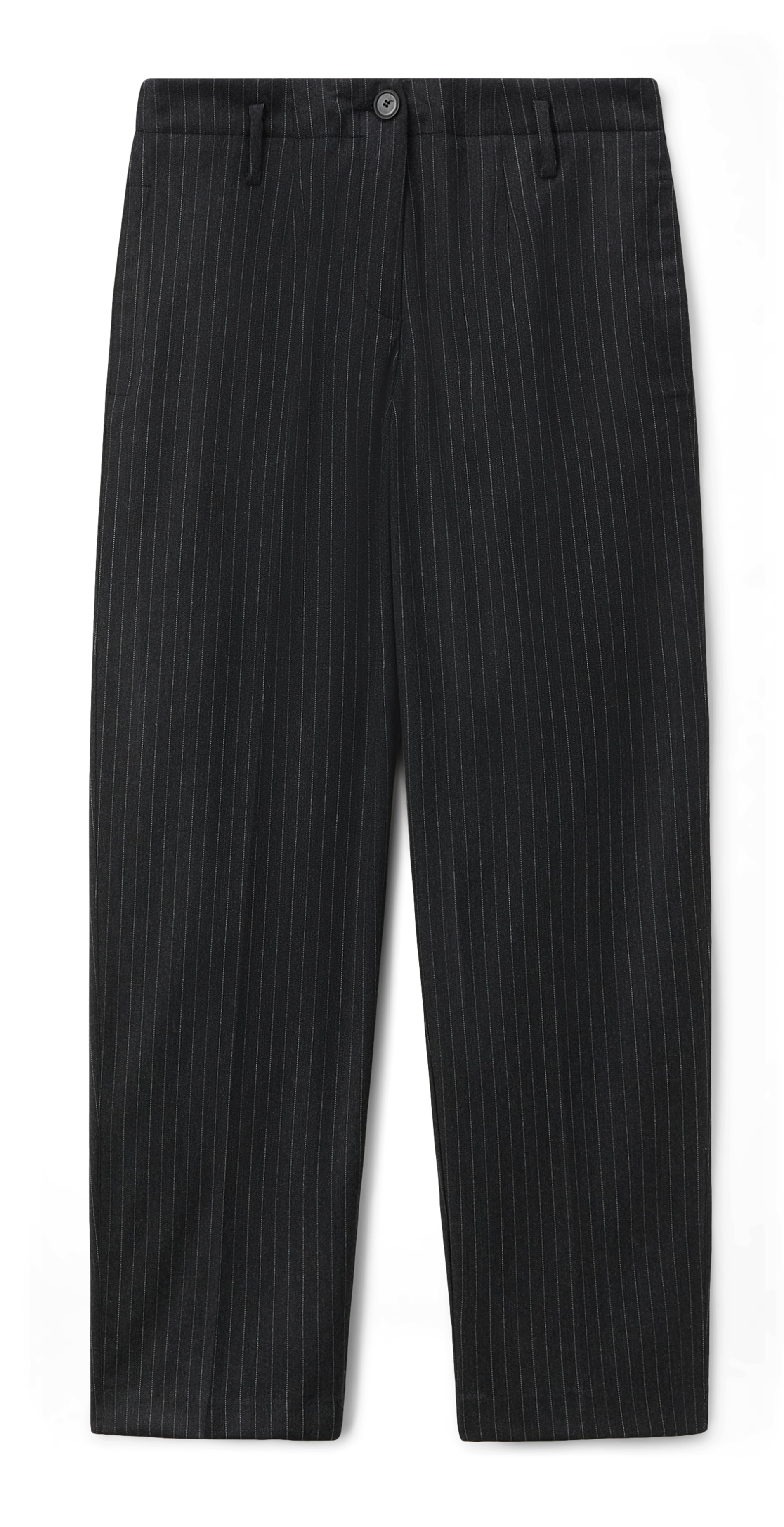 Pantalon droit en laine mélangée POMANDERE Bleu
