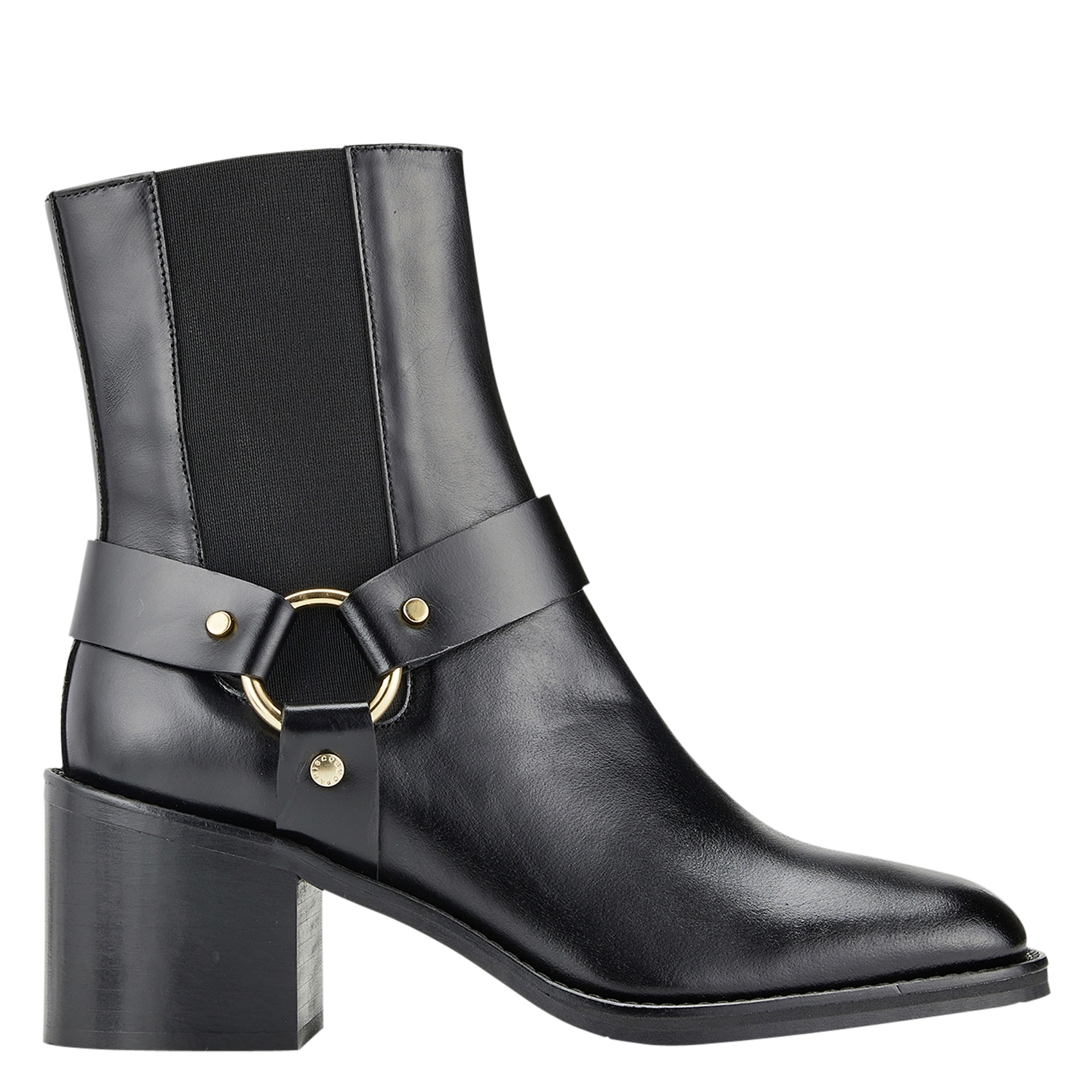Bianca leather ankle boots COSMOPARIS Black