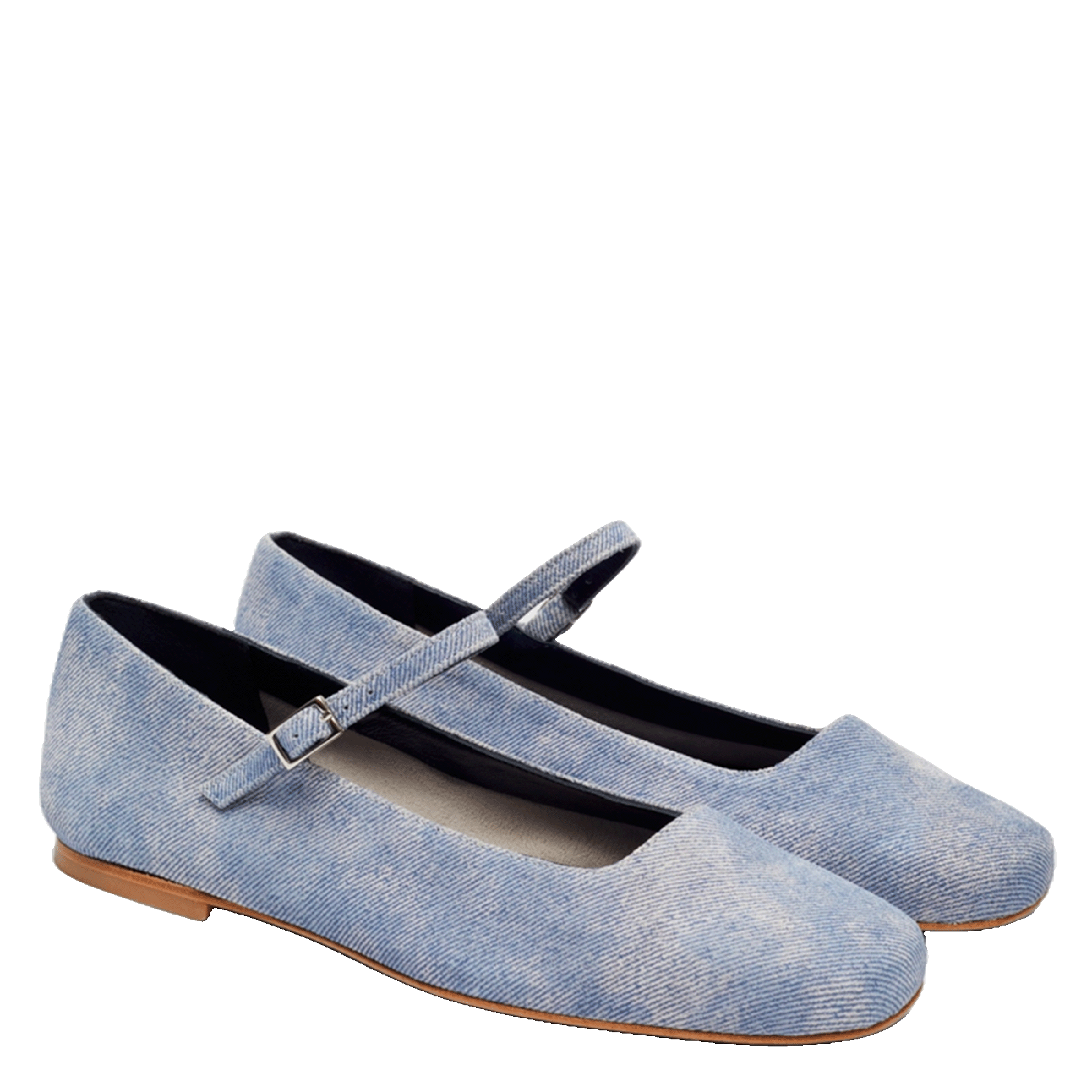 Ballerines en denim AUGUSTA Bleu