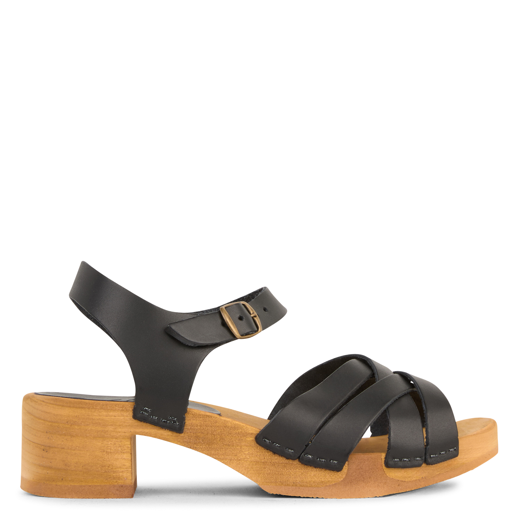 Sandalettes met hak en leer BOSABO Zwart