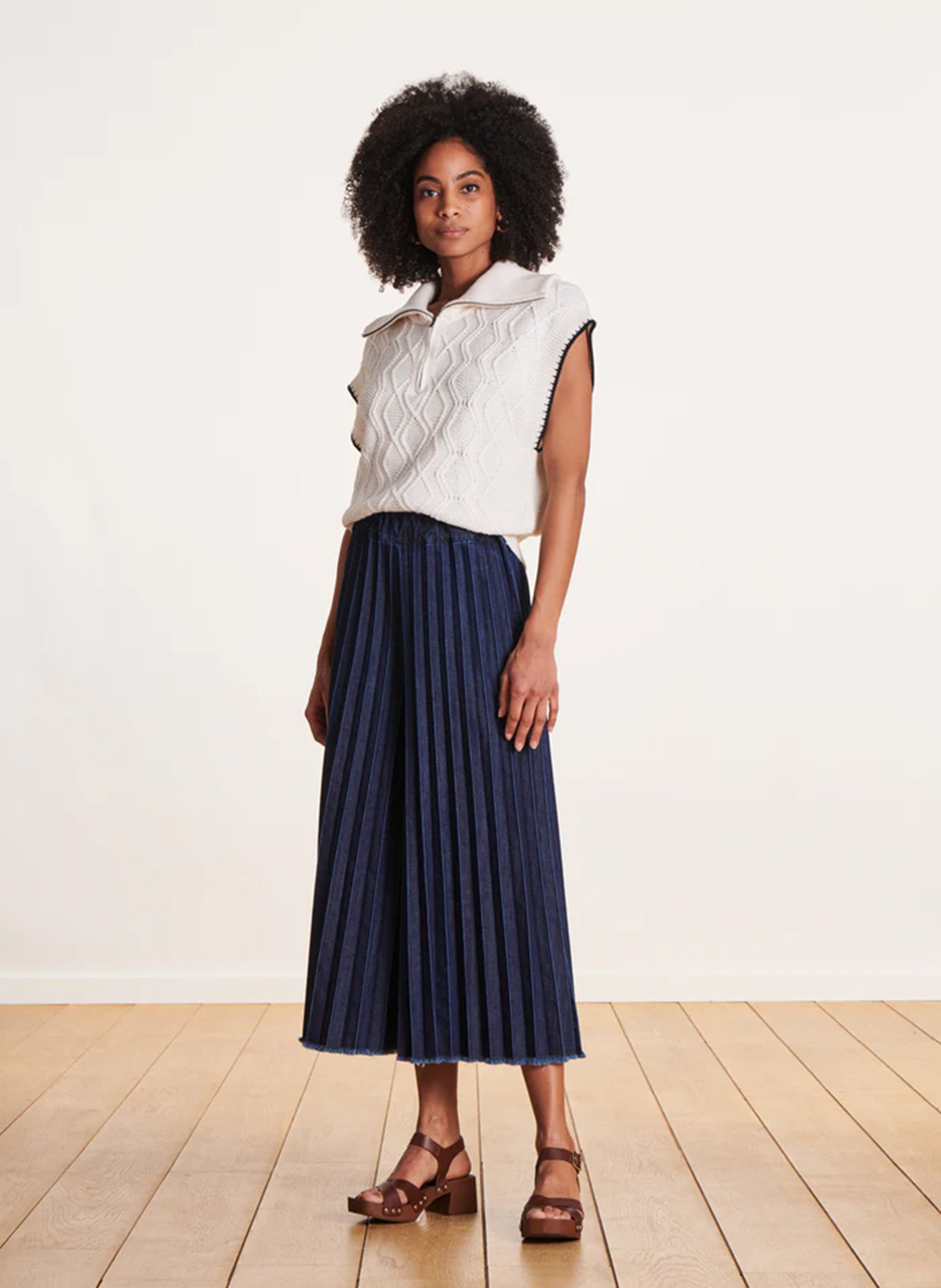 Wide leg denim pants LA FEE MARABOUTEE Blue