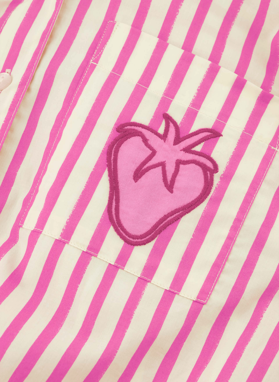 Striped organic cotton shirt with classic collar FABIENNE CHAPOT Pink