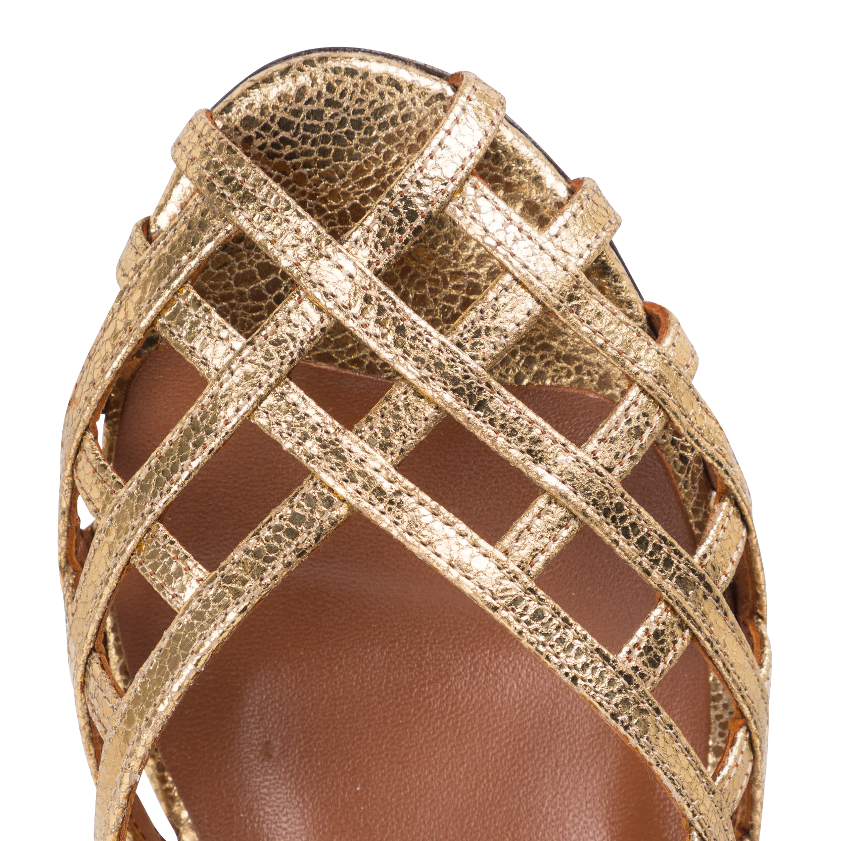 Slingbacks en cuir métallisé RIVECOUR Doré