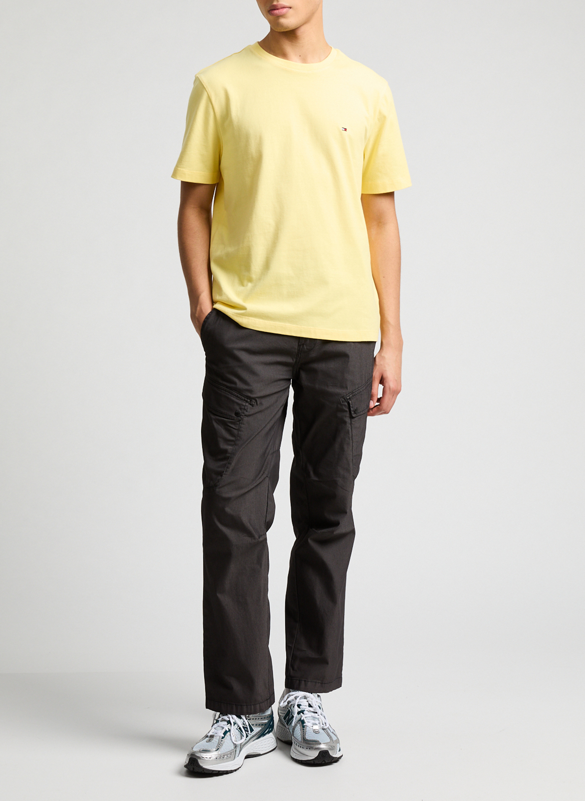 Round-neck cotton T-shirt Yellow