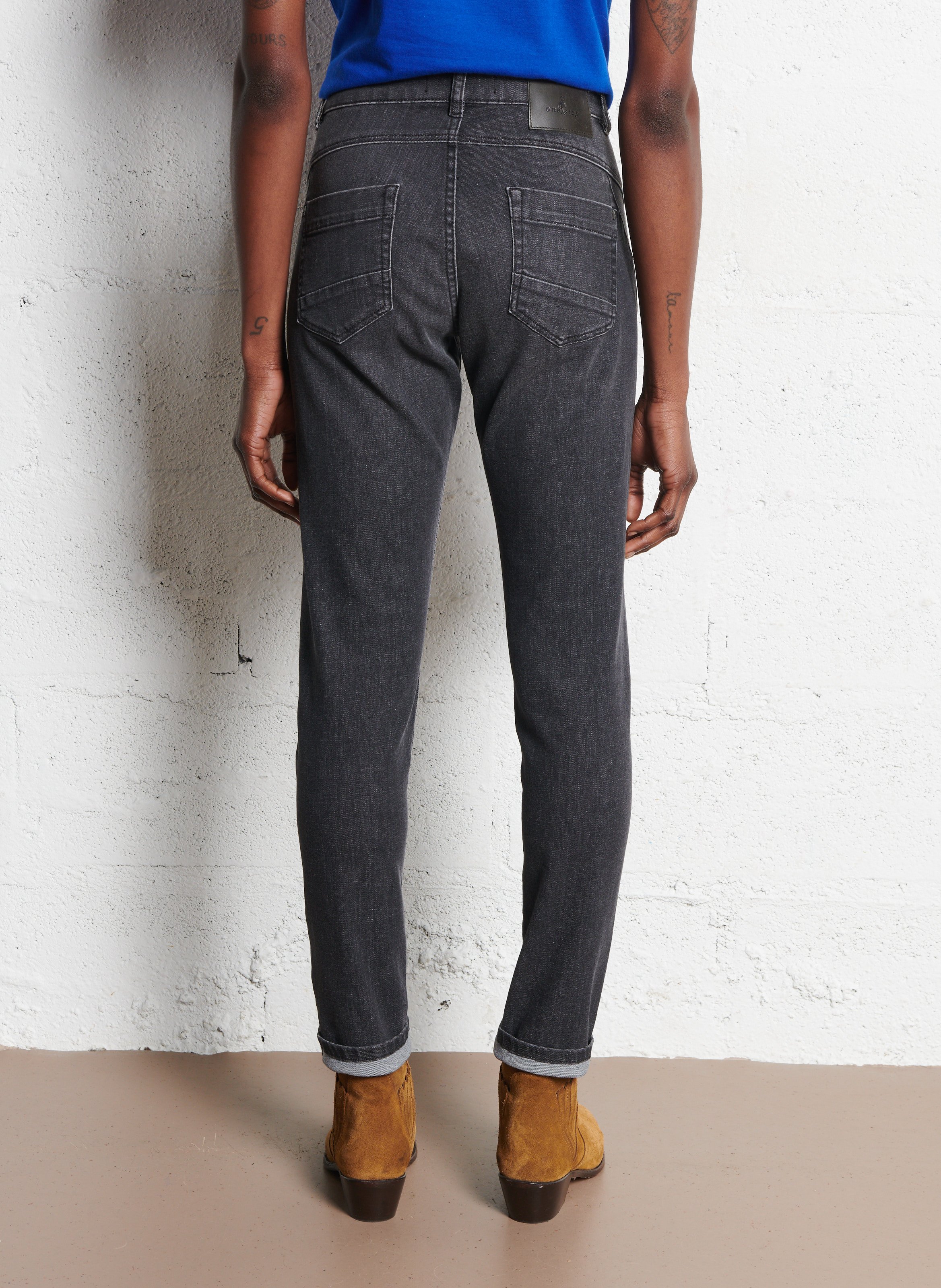 Jean slim en coton mélangé ONE STEP Gris