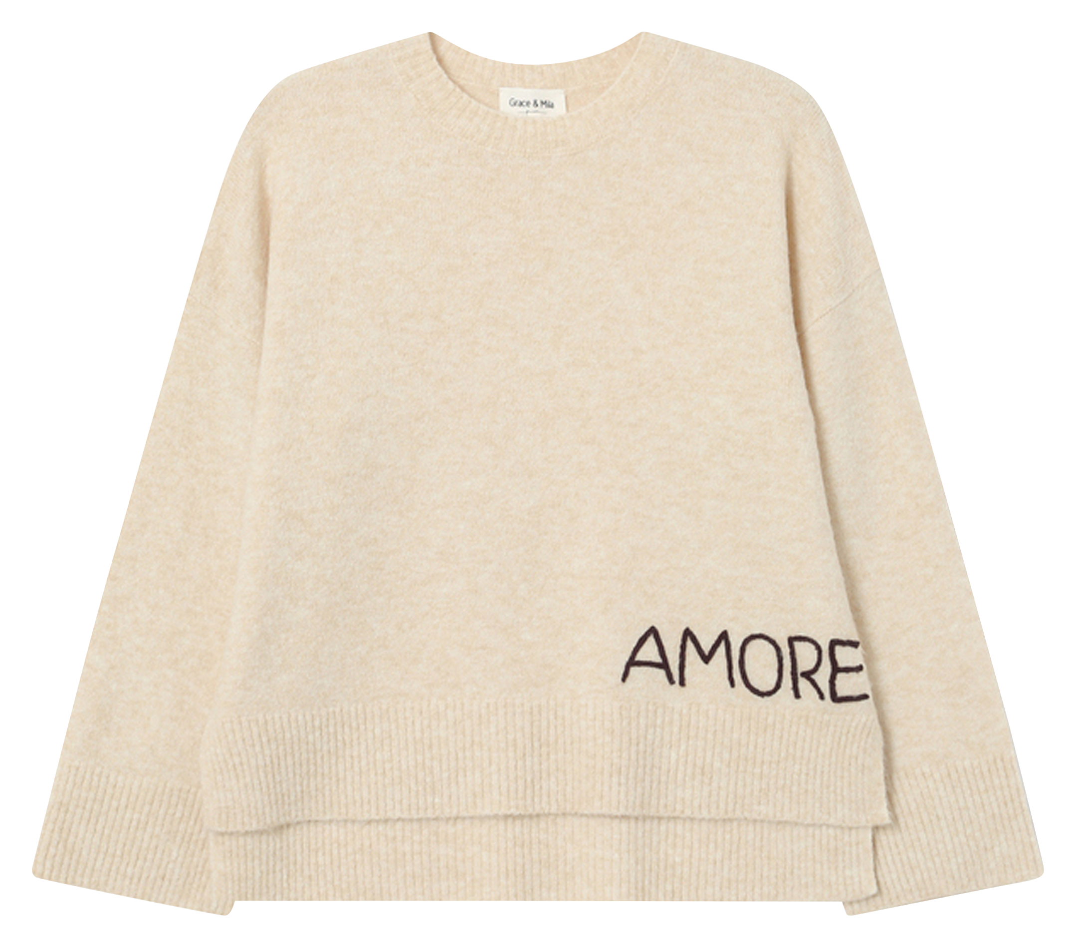 Sweat col ronnd GRACE ET MILA Marron