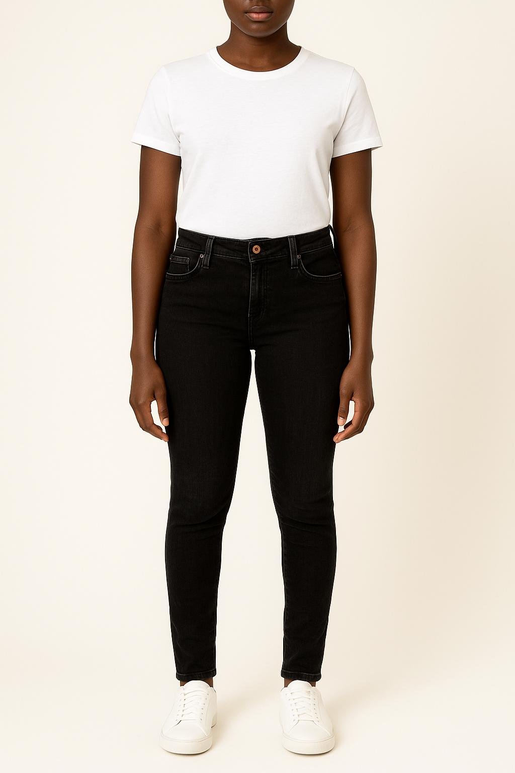 Cropped slim jeans with studs SEZANE - Seconde main Black