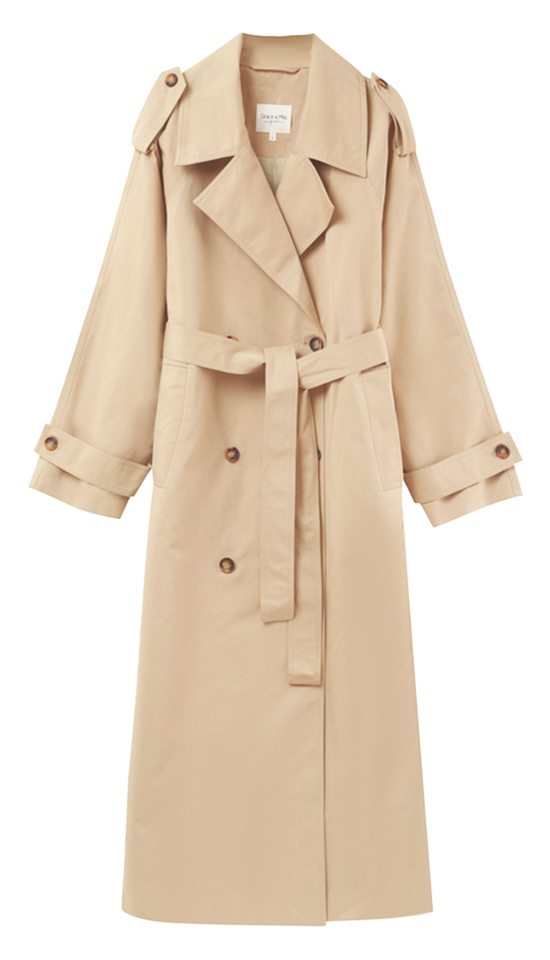 Oversized trenchcoat van katoen GRACE ET MILA Beige