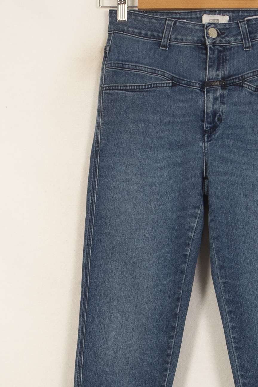 Cropped slim jeans with studs CLOSED - Seconde Main Blue