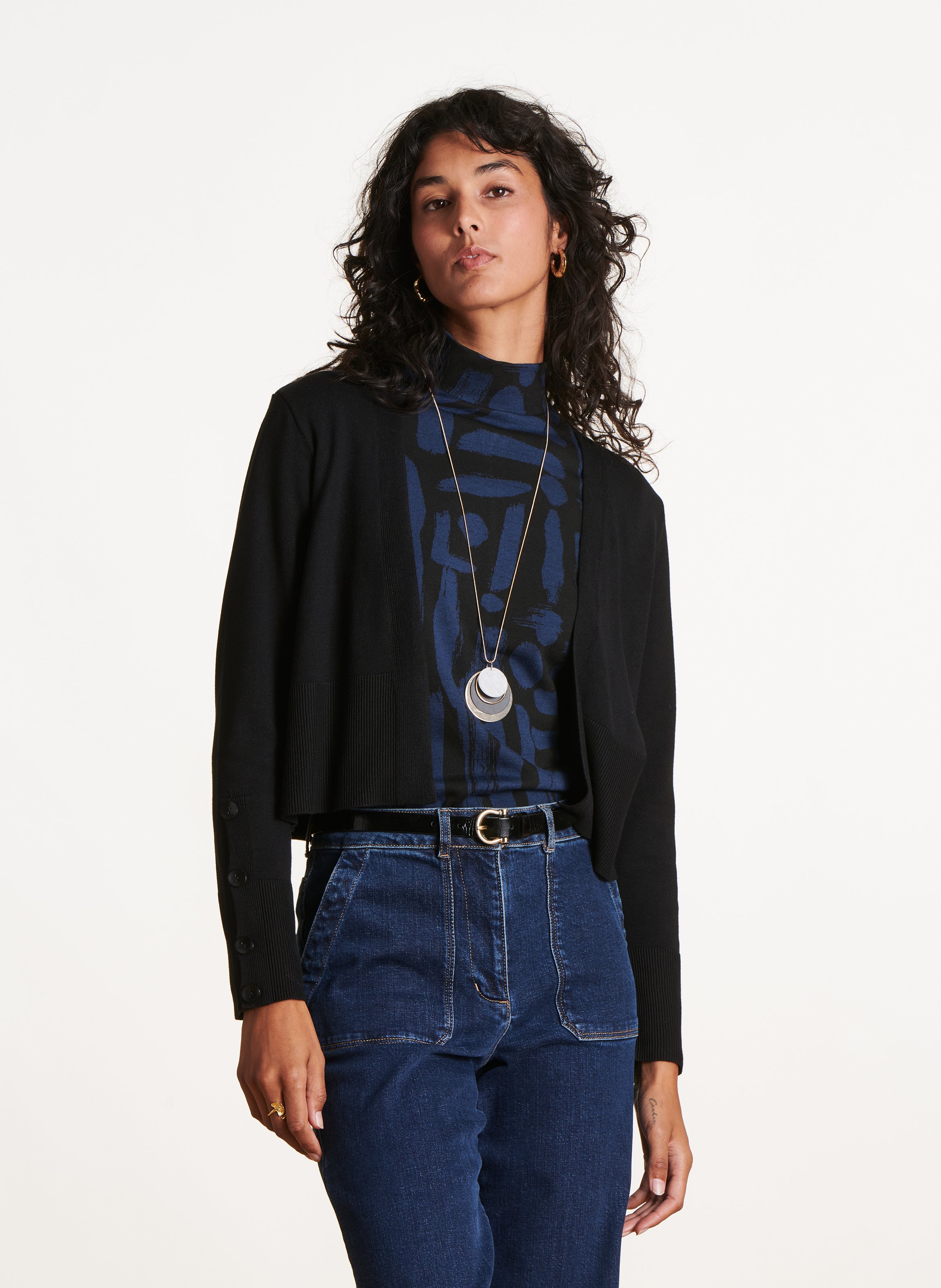 Short slim-fit vest LA FEE MARABOUTEE Black