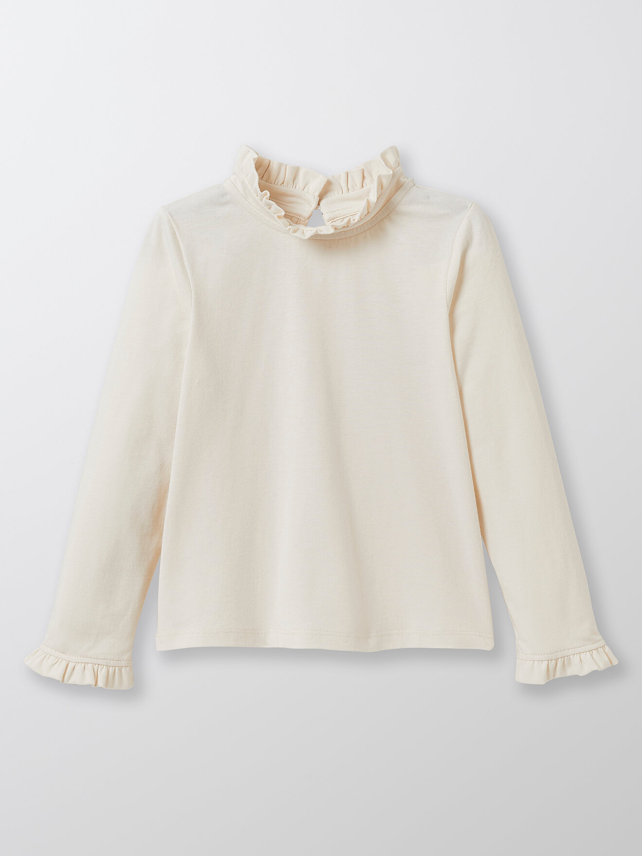 High-neck organic cotton T-shirt CYRILLUS White