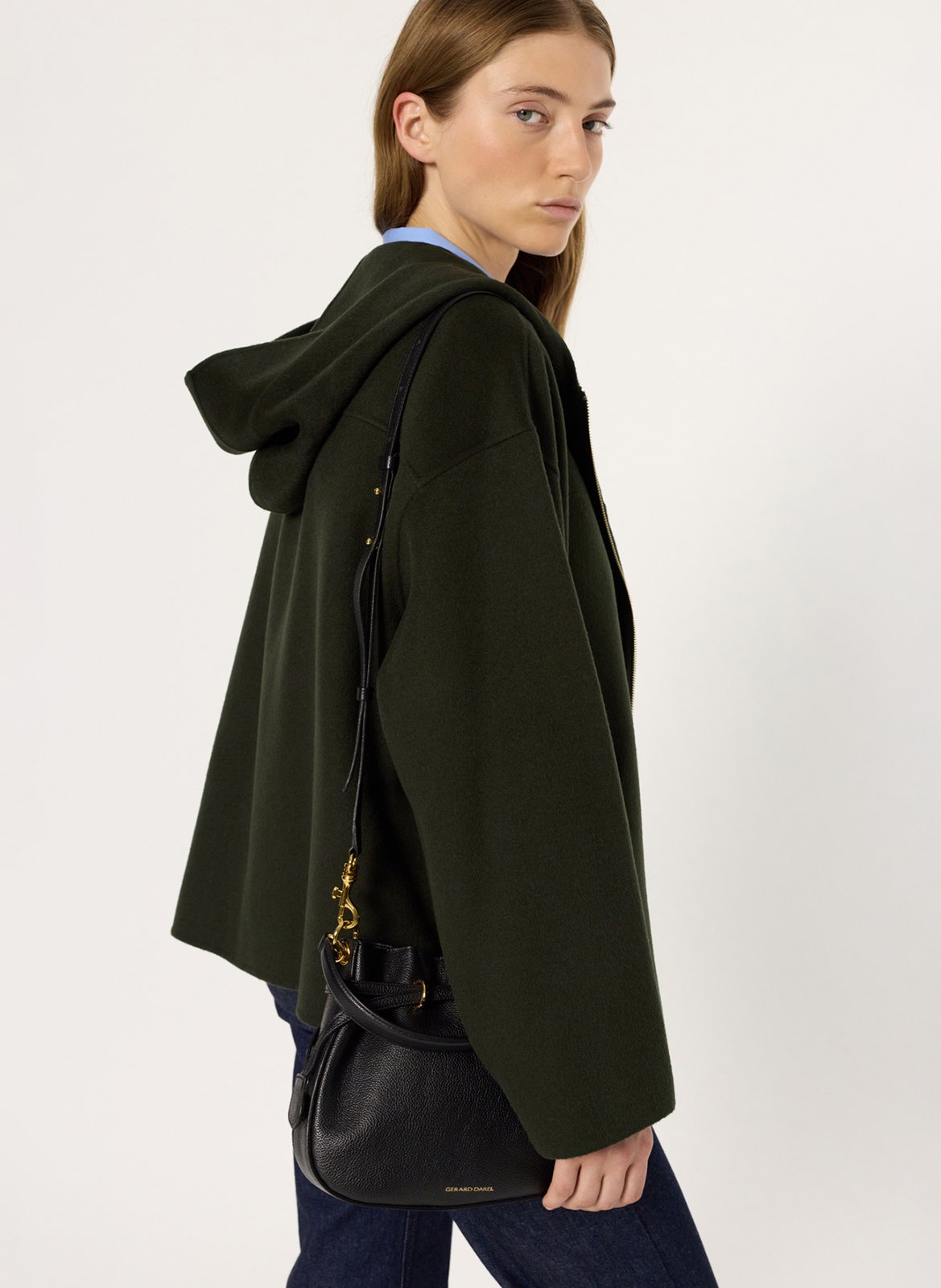 Wool hooded sweatshirt GERARD DAREL Khaki