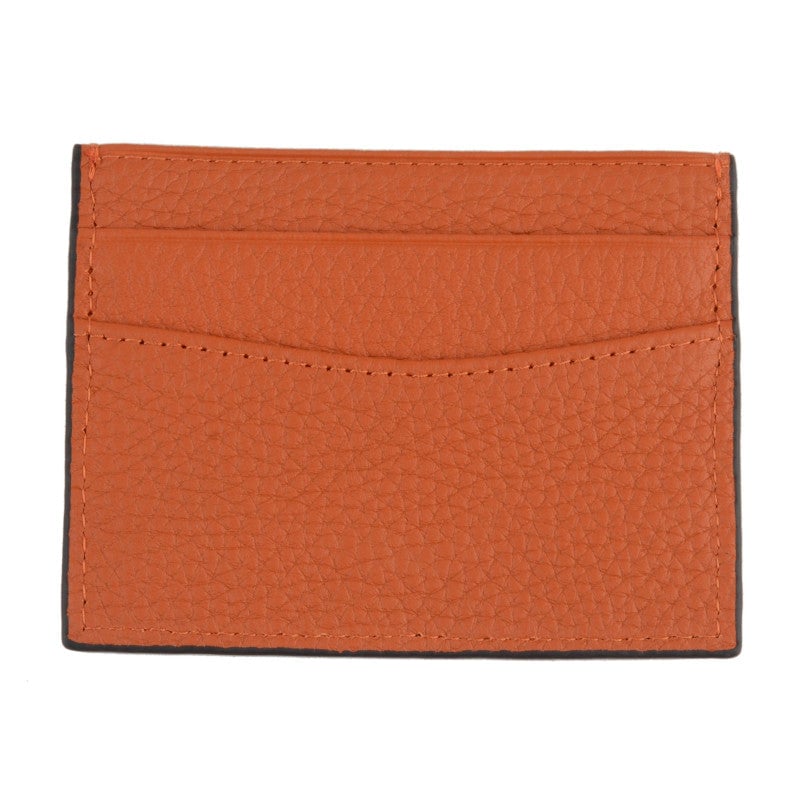 Card holder - cowhide leather POURCHET Orange