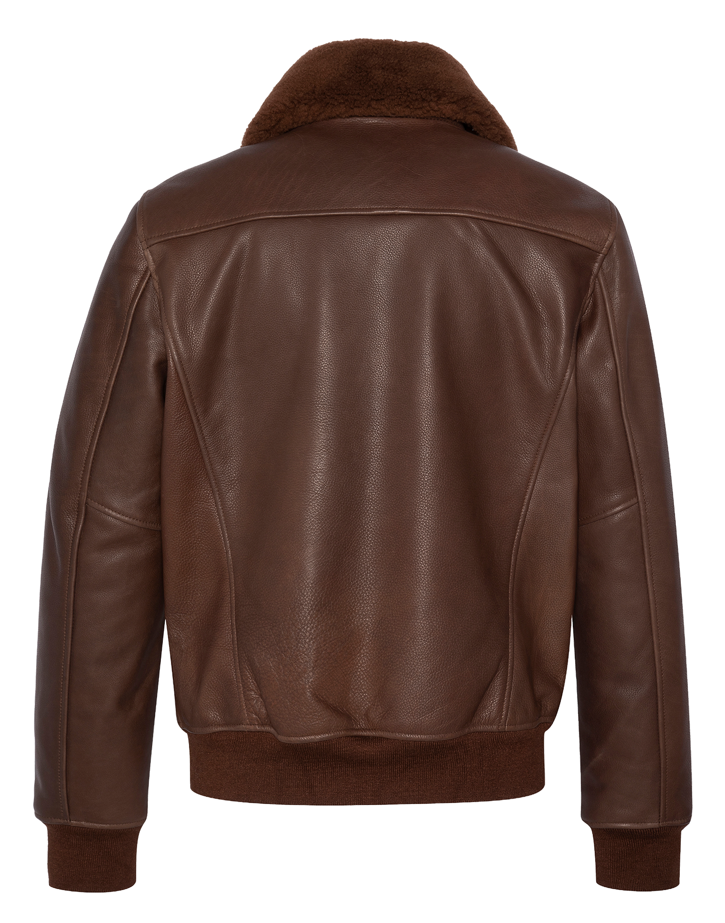 Blouson col classique en cuir SCHOTT Marron