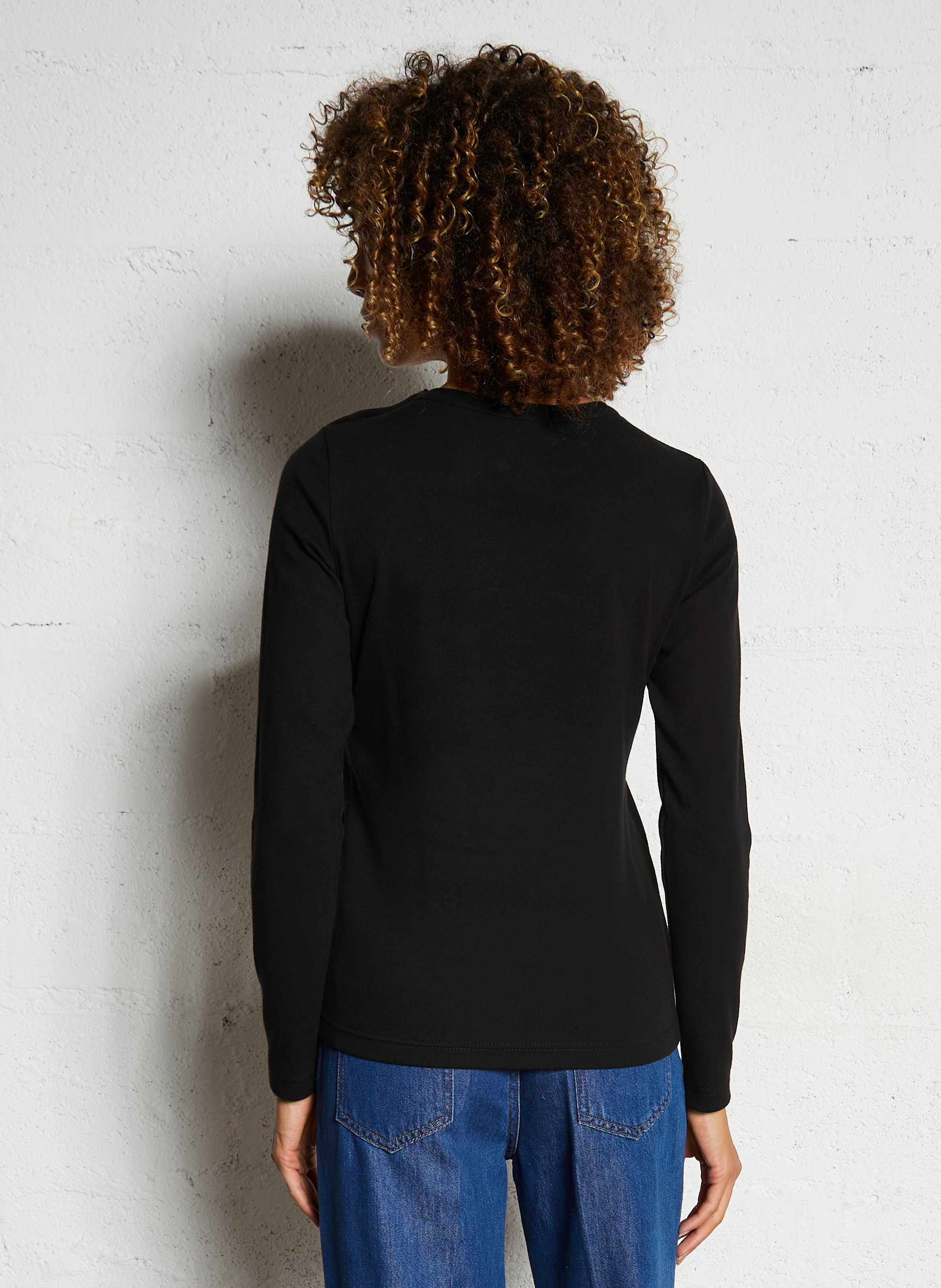 Round-neck straight-cut cotton-blend T-shirt ARMOR LUX Black