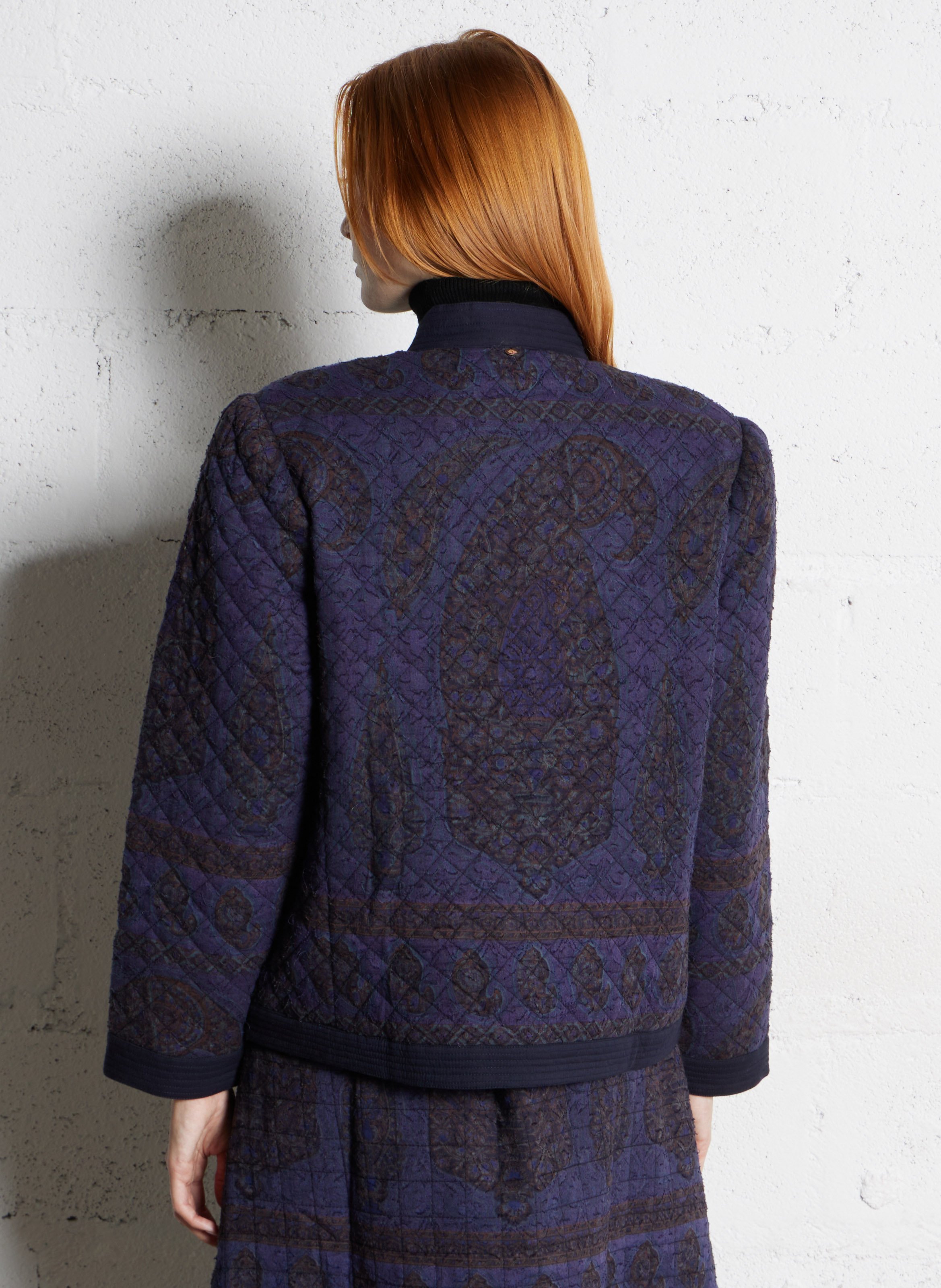 Bedruckte gerade Baumwolljacke ANTIK BATIK Blau