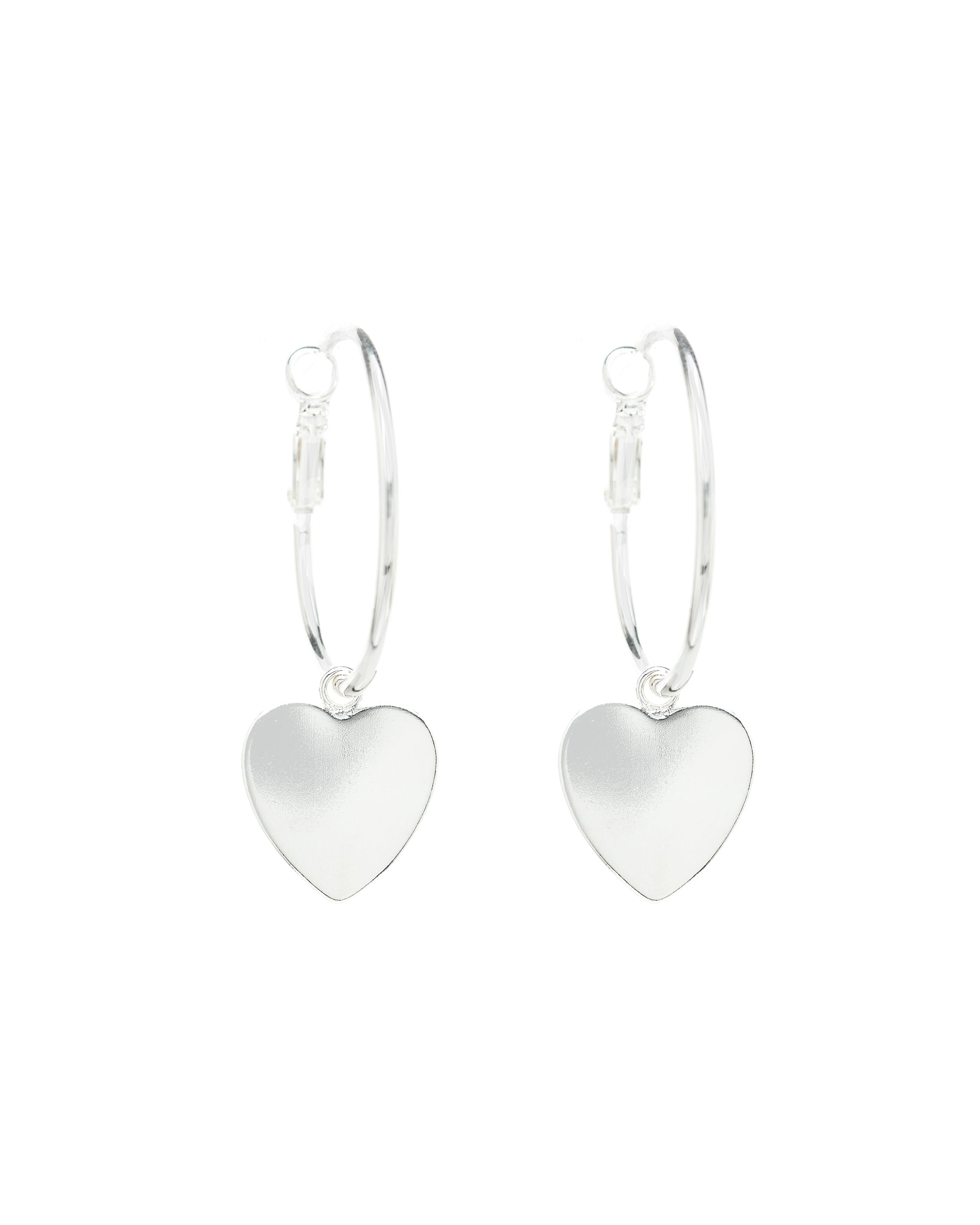 Small silver plated heart-shaped hoop earrings MONSIEUR SIMONE Silver