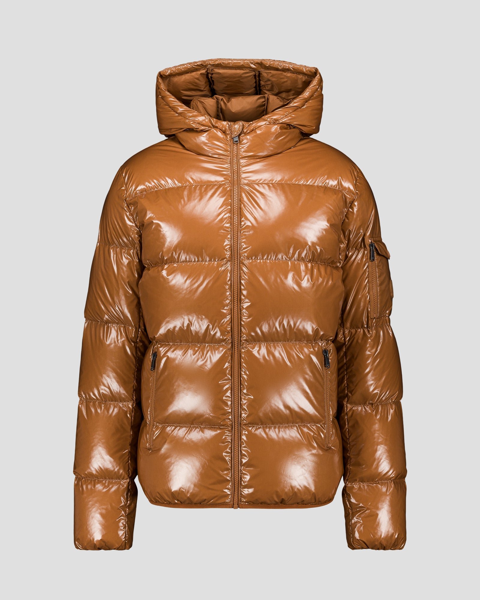 Puffer Jacket for extreme cold lacquered Java puffer spirit JOTT Brown