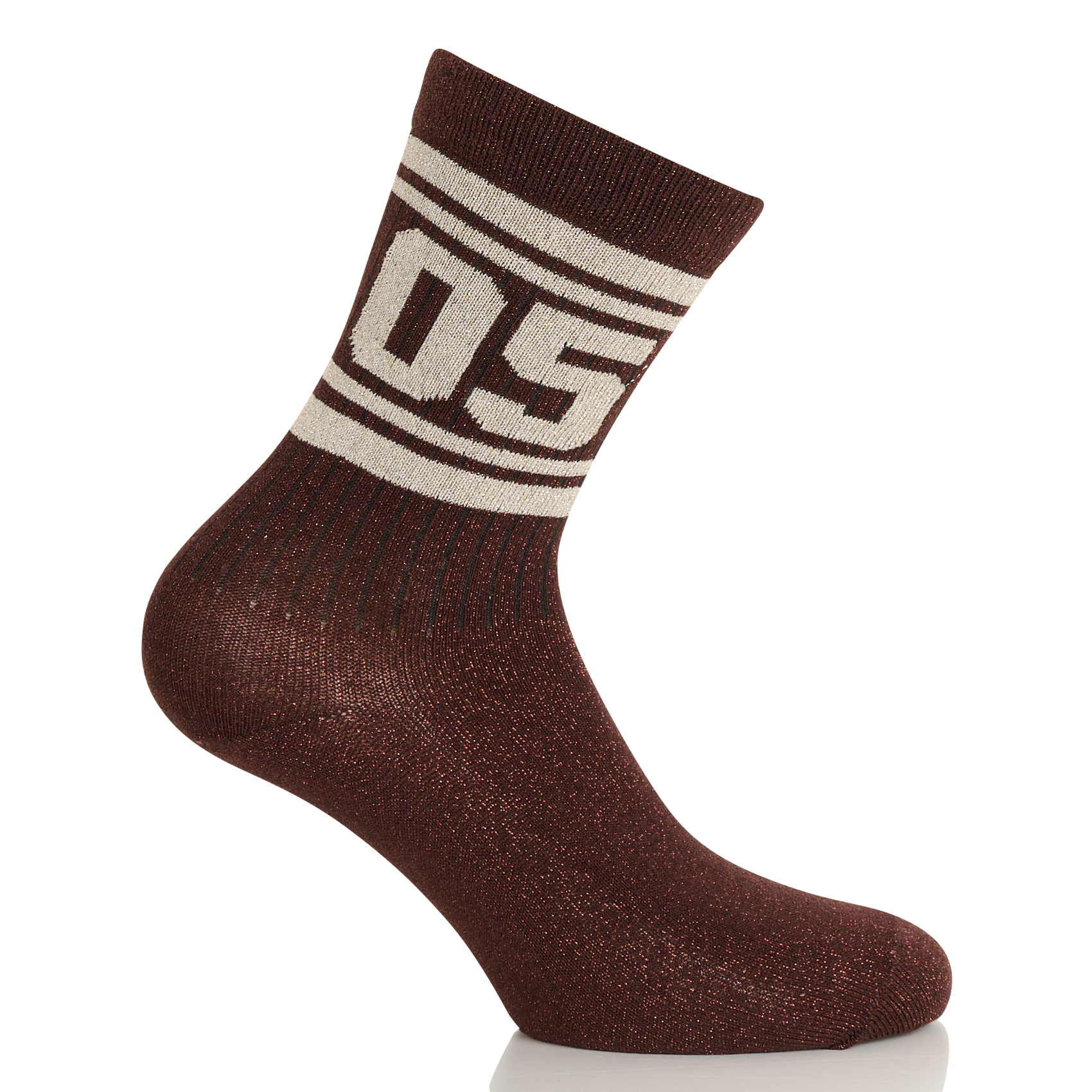 Chaussettes pailletées en coton mélangé MKT Marron
