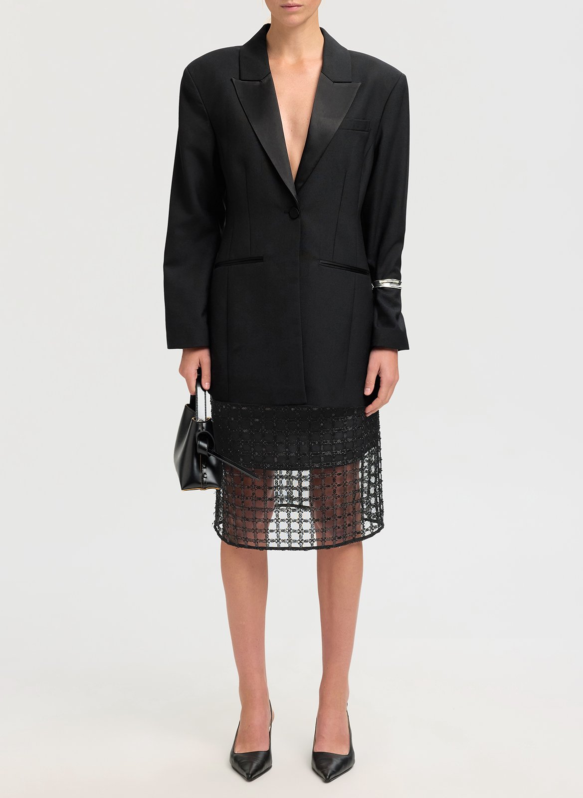 Jupe midi à sequins SELECTED Noir