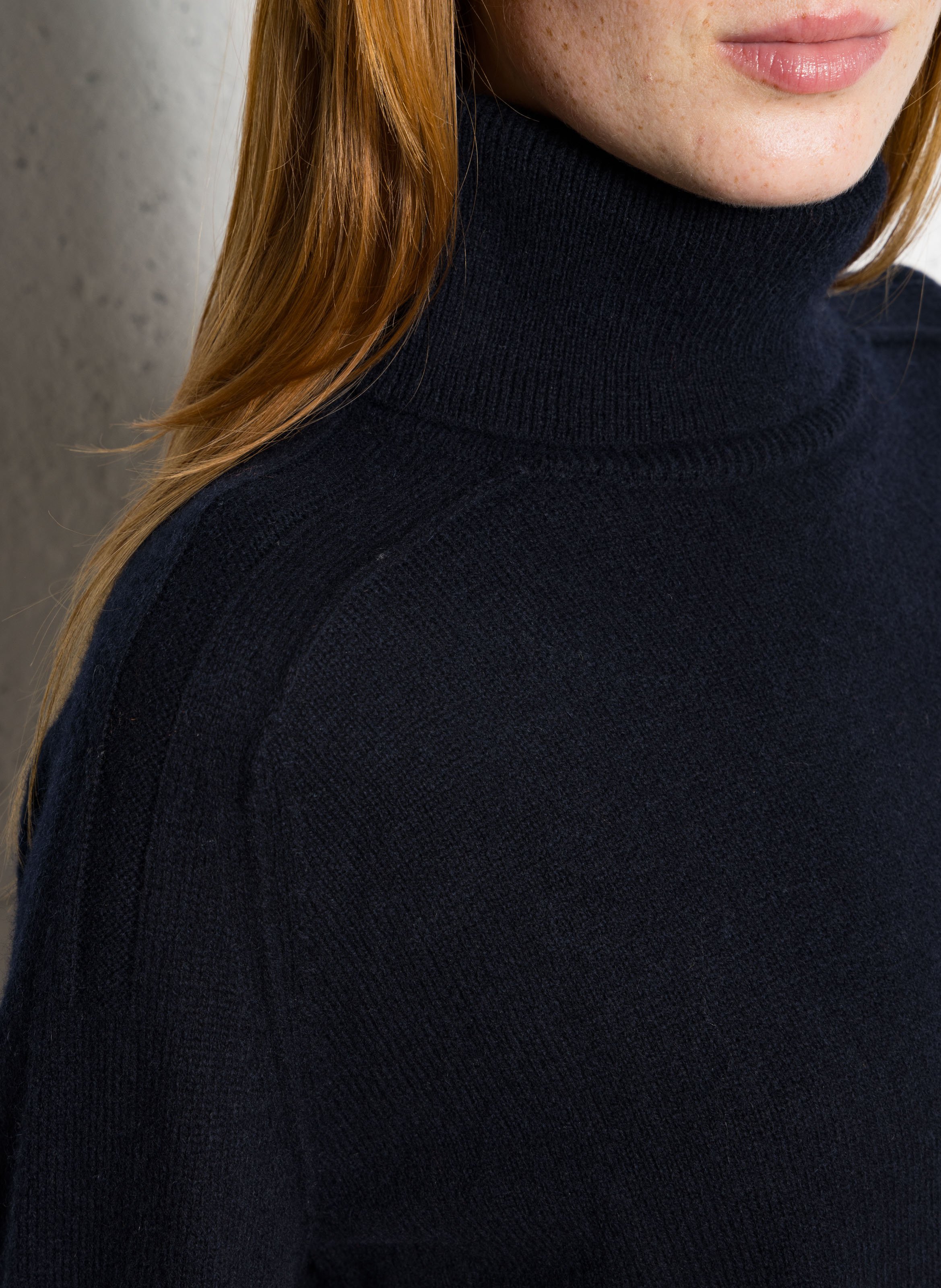 Pull droit col roulé en laine MAISON 123 Bleu