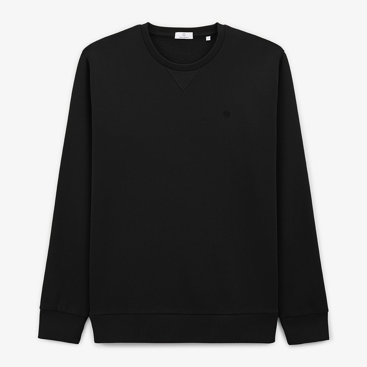 Plain round neck sweatshirt SERGE BLANCO Black
