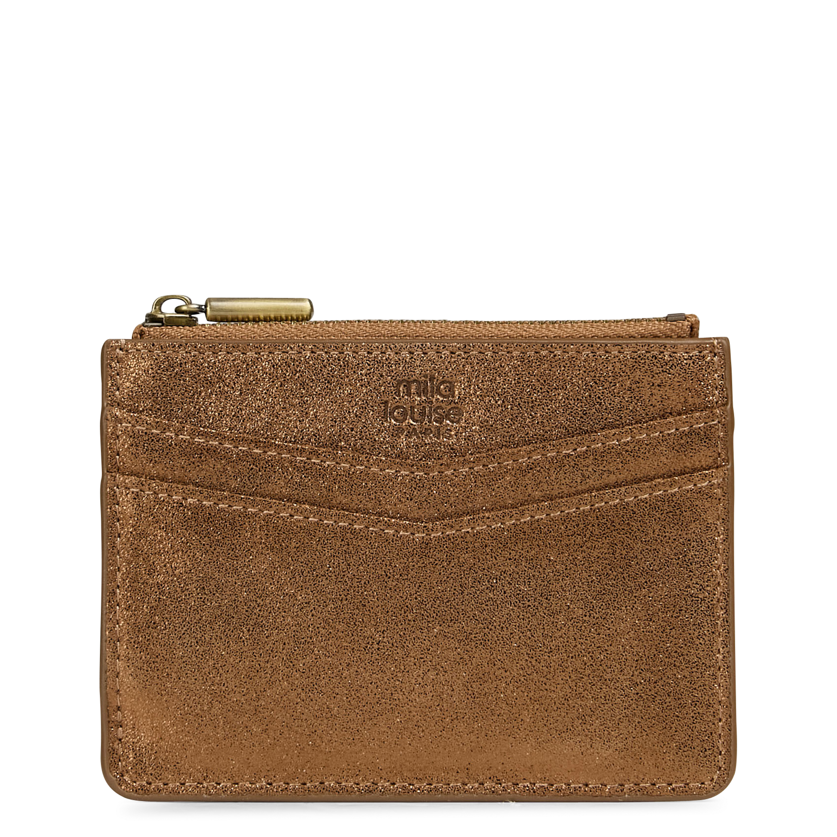 - 100% leer, - 6 kaarthoudersplitten, - 1 centrale zak, - Afmetingen: L10 x H7 cm. MILA LOUISE Beige