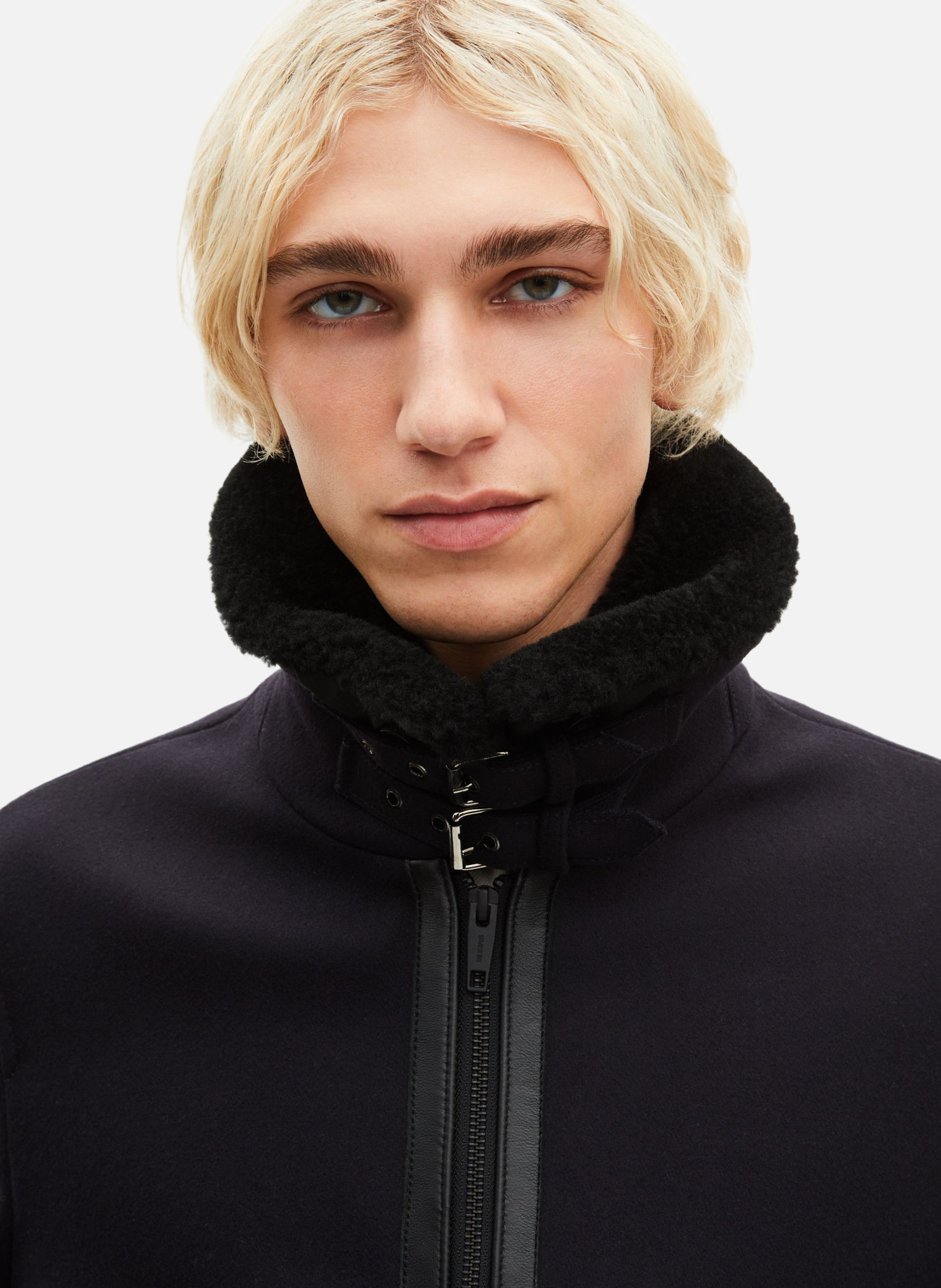 Jacket with sherpa collar THE KOOPLES Blue