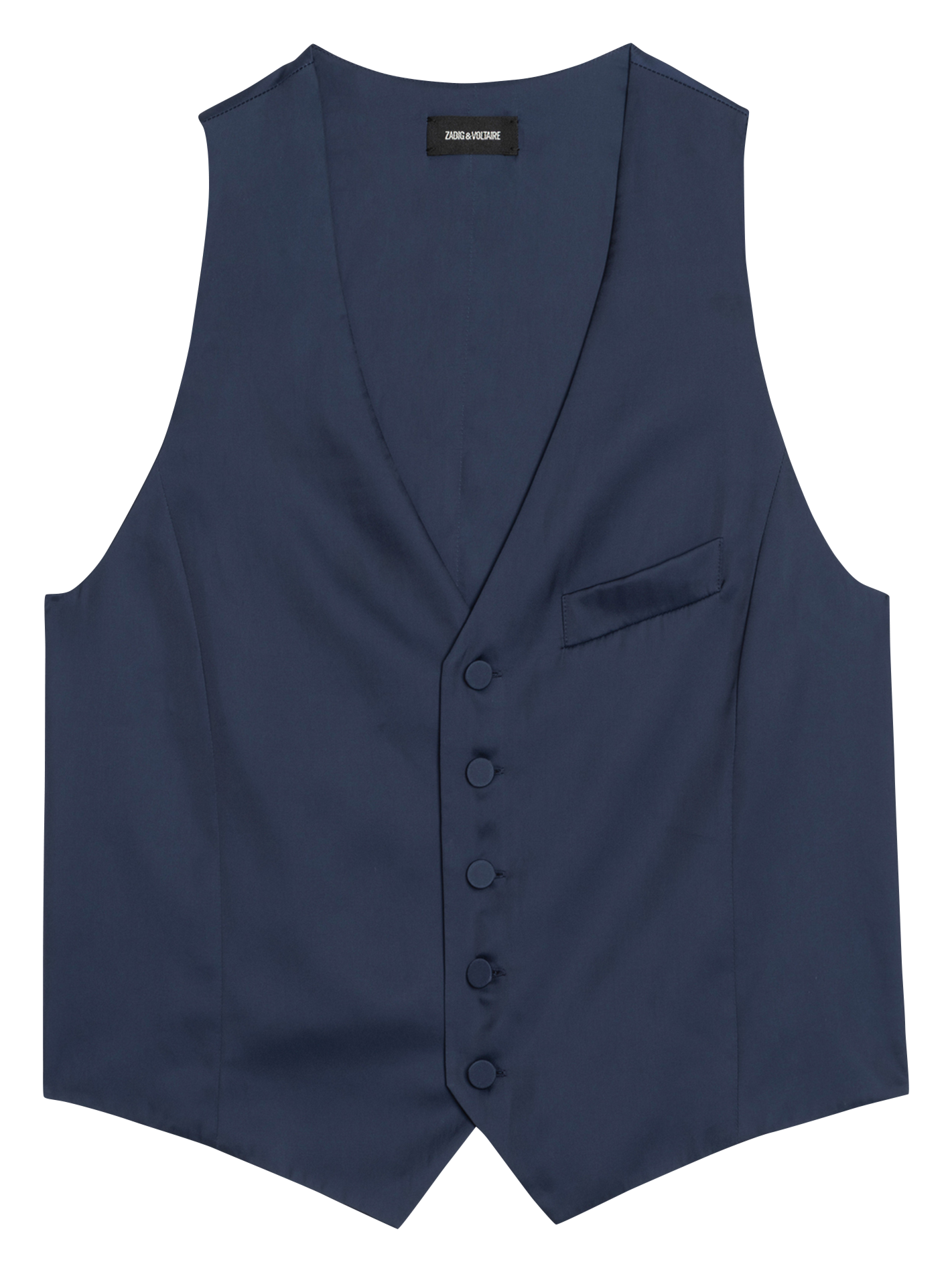 Sakko-Weste mit V-Ausschnitt aus Satin ZADIG&VOLTAIRE Blau