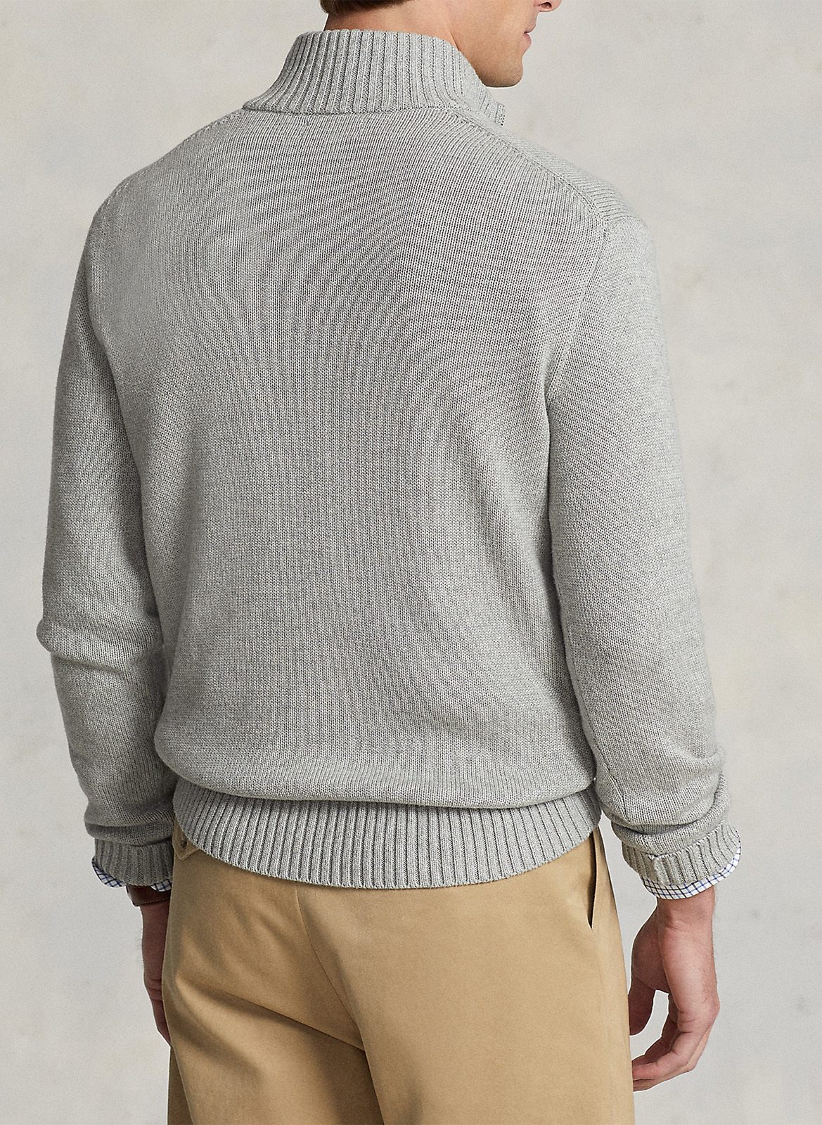 Baumwoll-Pullover mit Reißverschluss am Kragen POLO RALPH LAUREN Grau