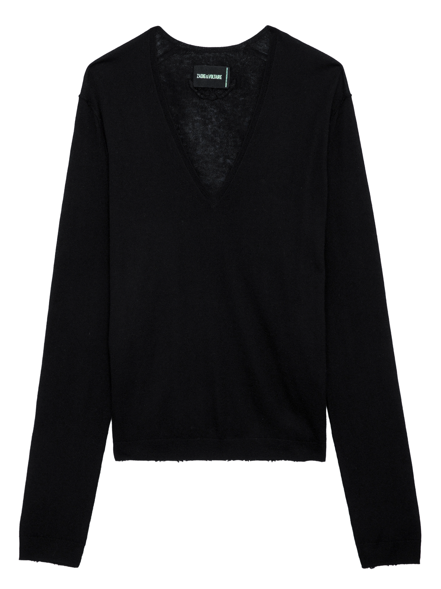 Pull ajusté col V en cachemire ZADIG&VOLTAIRE Noir