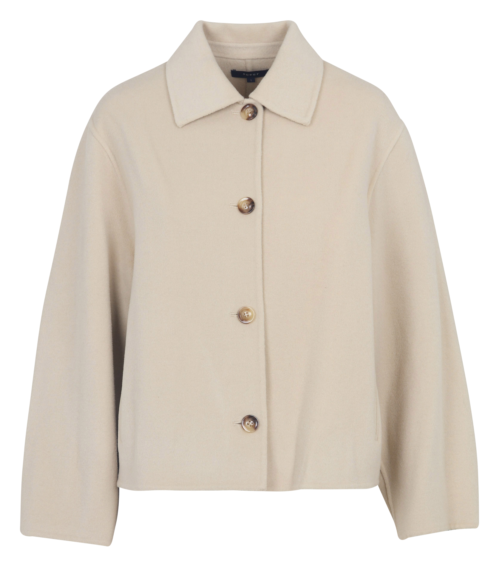 Kurzmantel aus doppelseitiger Wollstrickware SOEUR Weiss