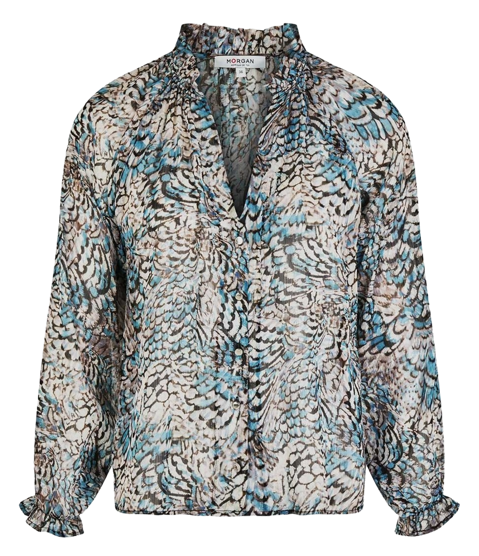 Henley-Bluse mit Print MORGAN Mehrfarbig